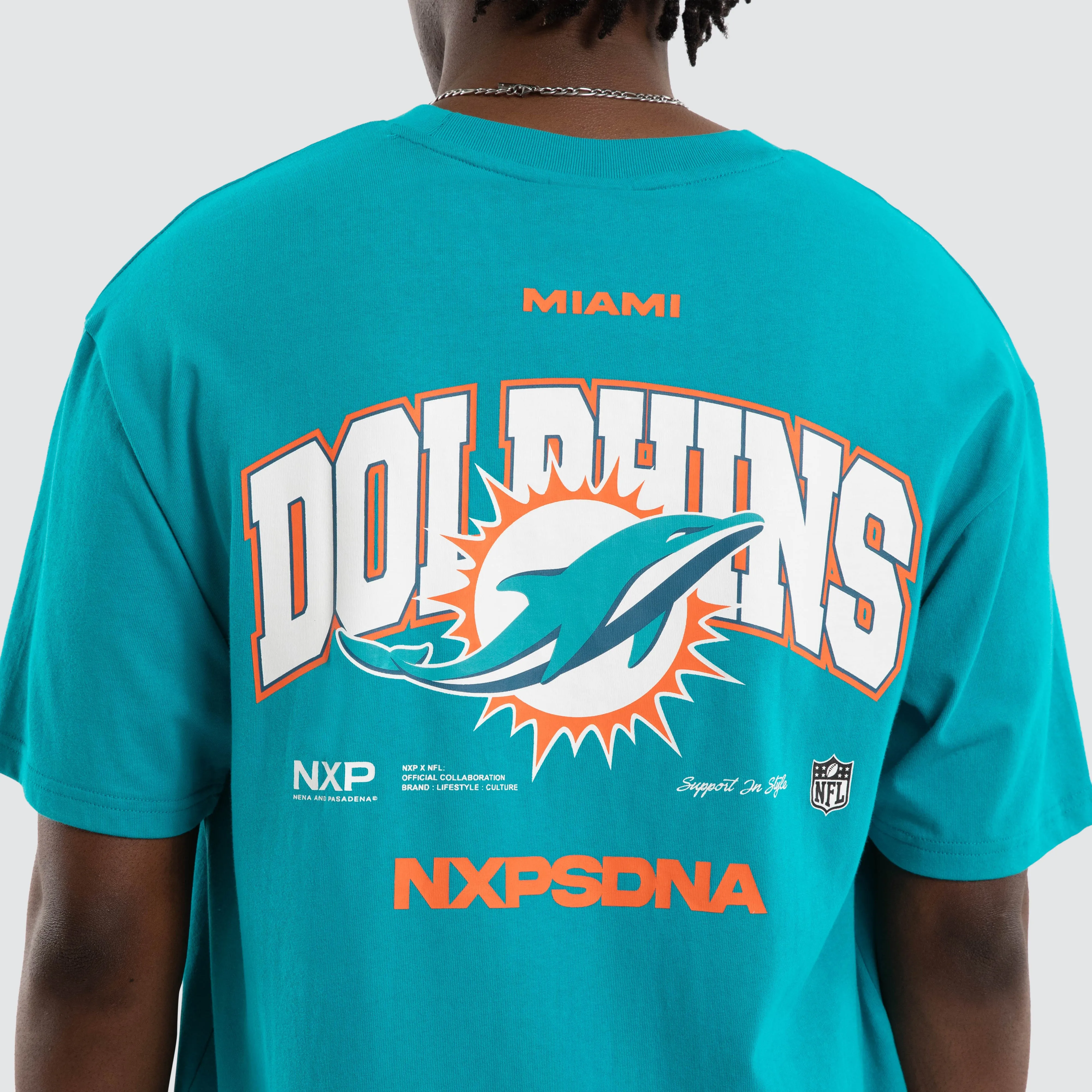 Miami Dolphins Driven Tee Aqua sold by Nena and Pasadena product image thumbnail 2