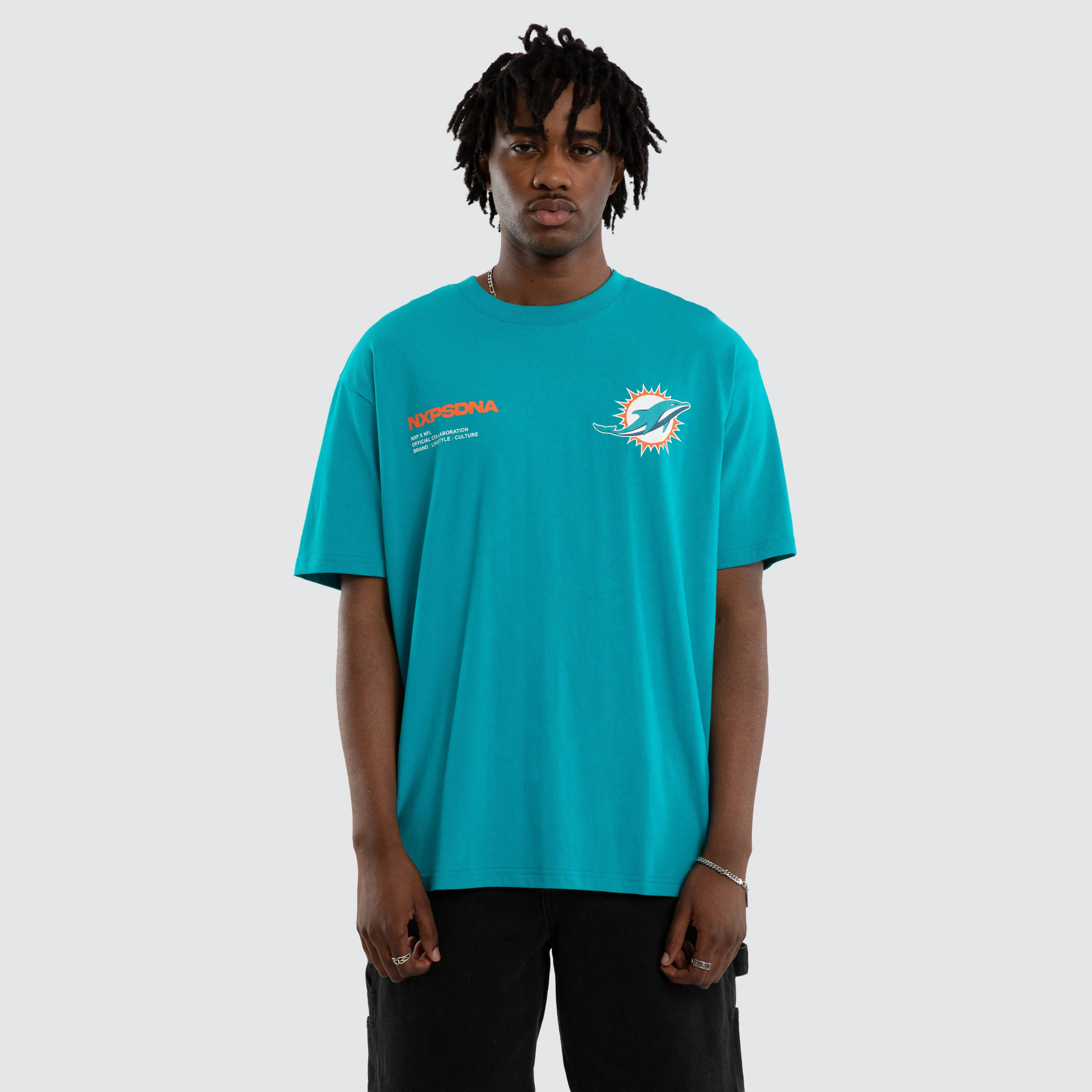 Miami Dolphins Driven Tee Aqua sold by Nena and Pasadena product image thumbnail 4