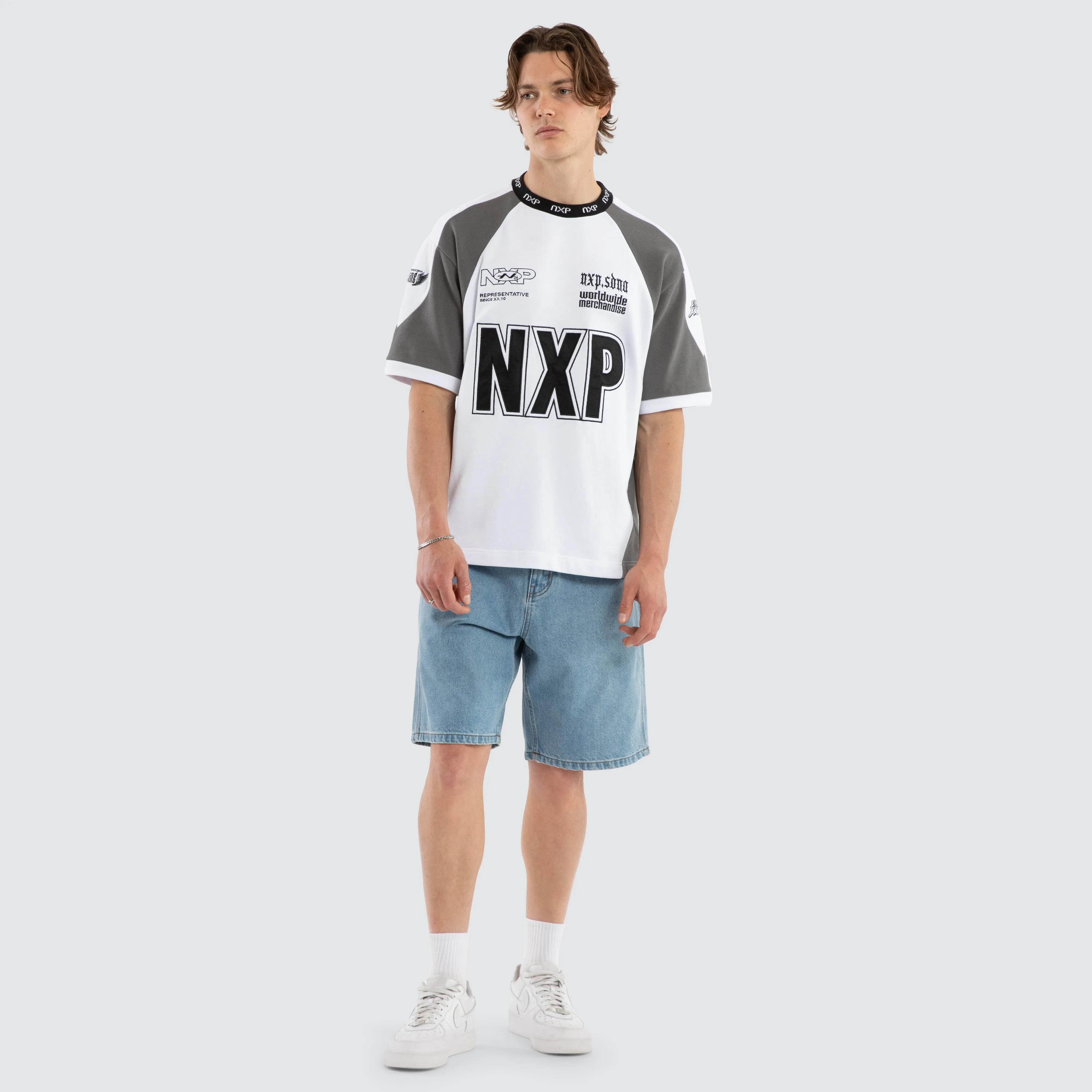 Legend Loopback Oversized Tee White / Charcoal sold by Nena and Pasadena product image thumbnail 5