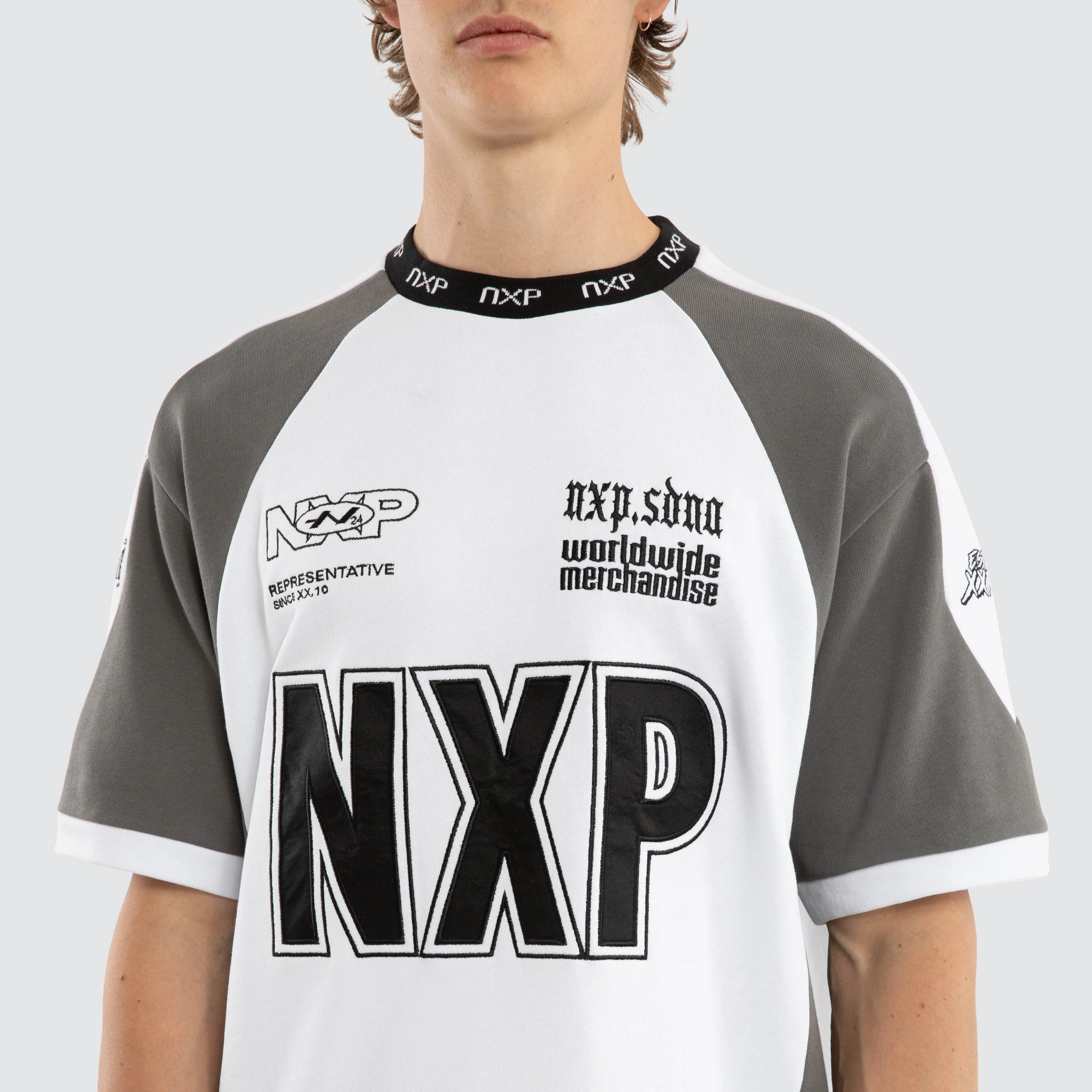 Legend Loopback Oversized Tee White / Charcoal sold by Nena and Pasadena product image thumbnail 3