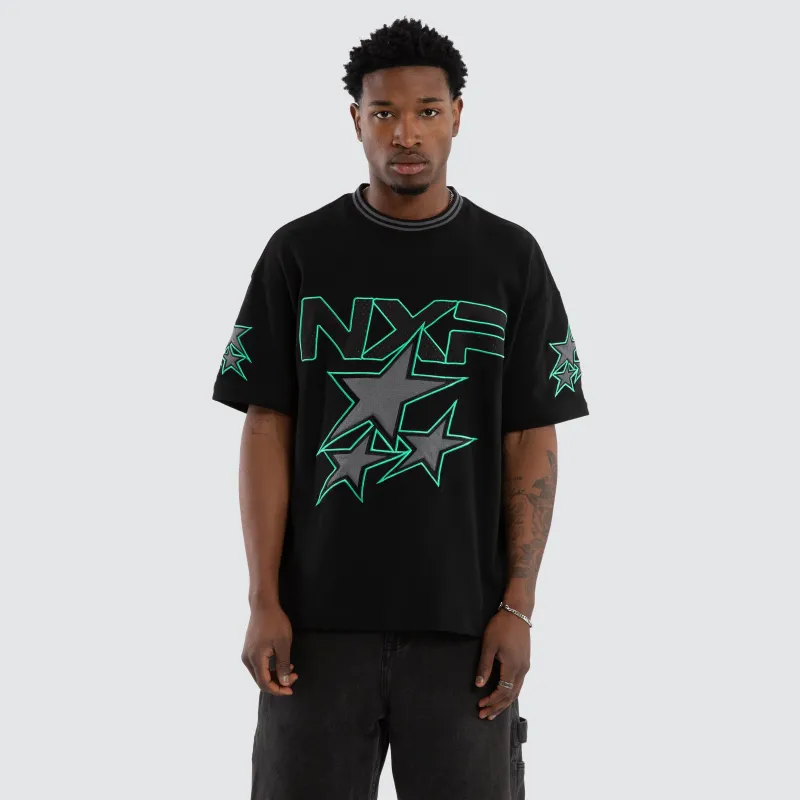 Glitches Loopback Raptor Tee Jet Black sold by Nena and Pasadena