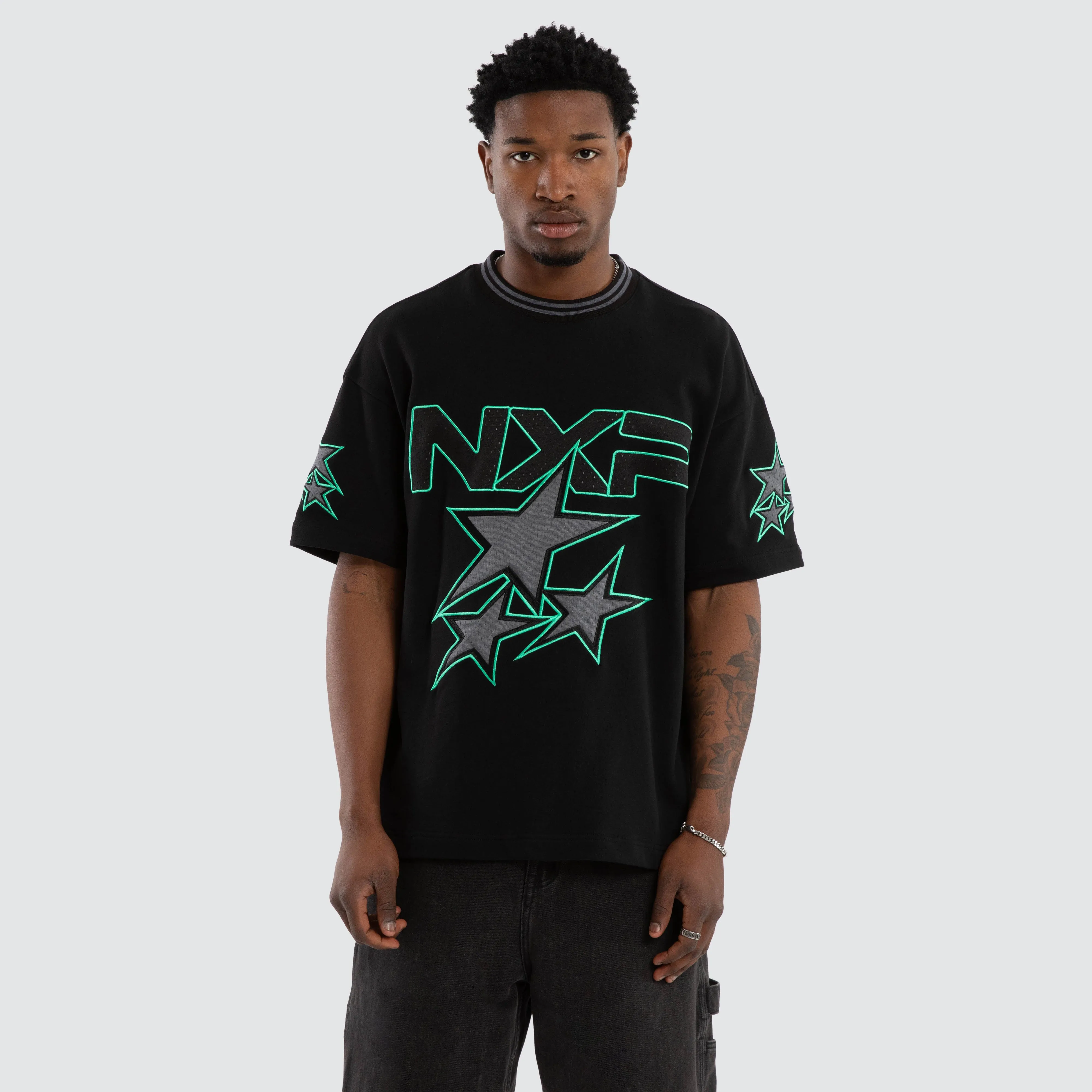 Glitches Loopback Raptor Tee Jet Black sold by Nena and Pasadena