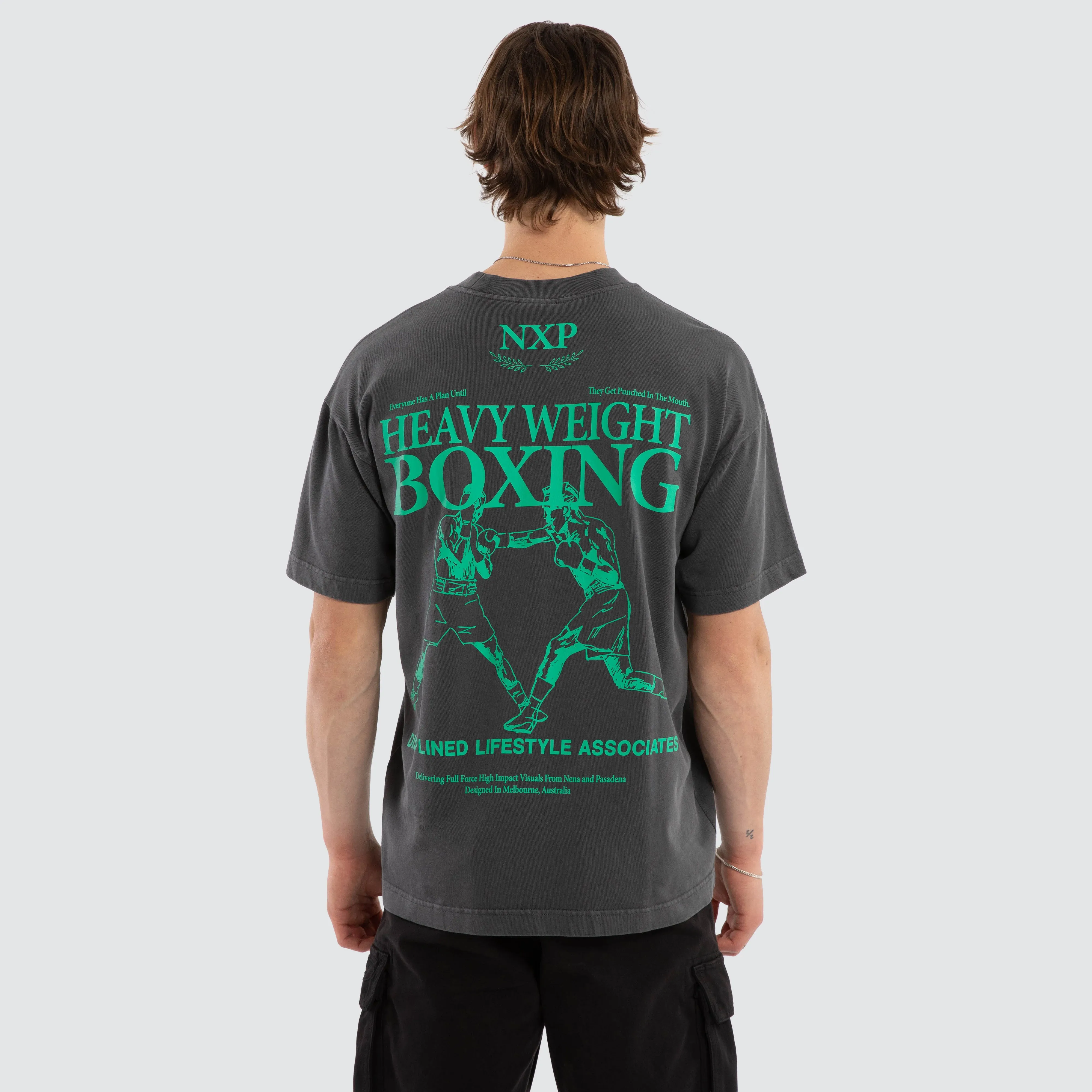 Stadium Raptor Tee Pigment Asphalt sold by Nena and Pasadena