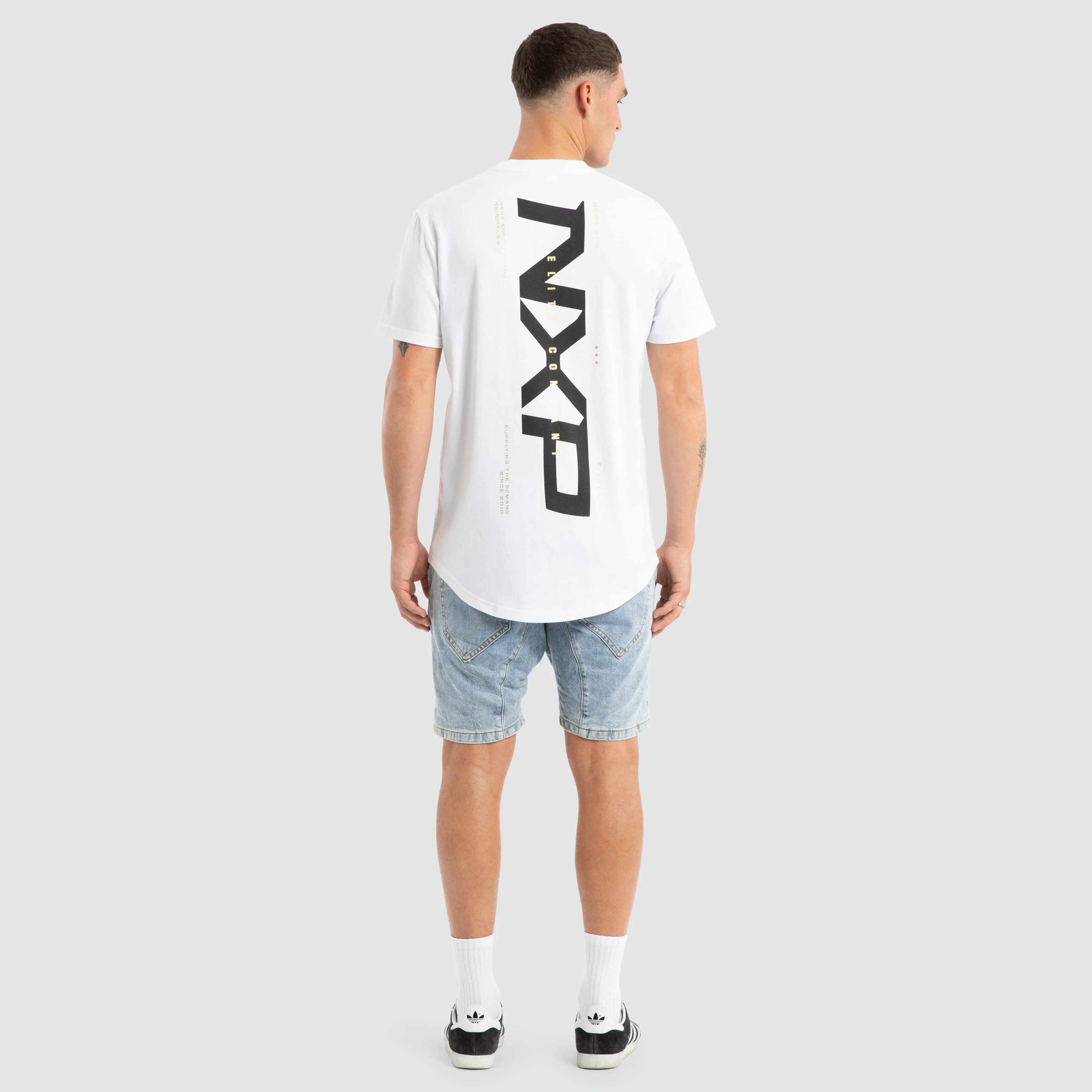 Deliberate Dual Curved Tee White sold by Nena and Pasadena product image thumbnail 5
