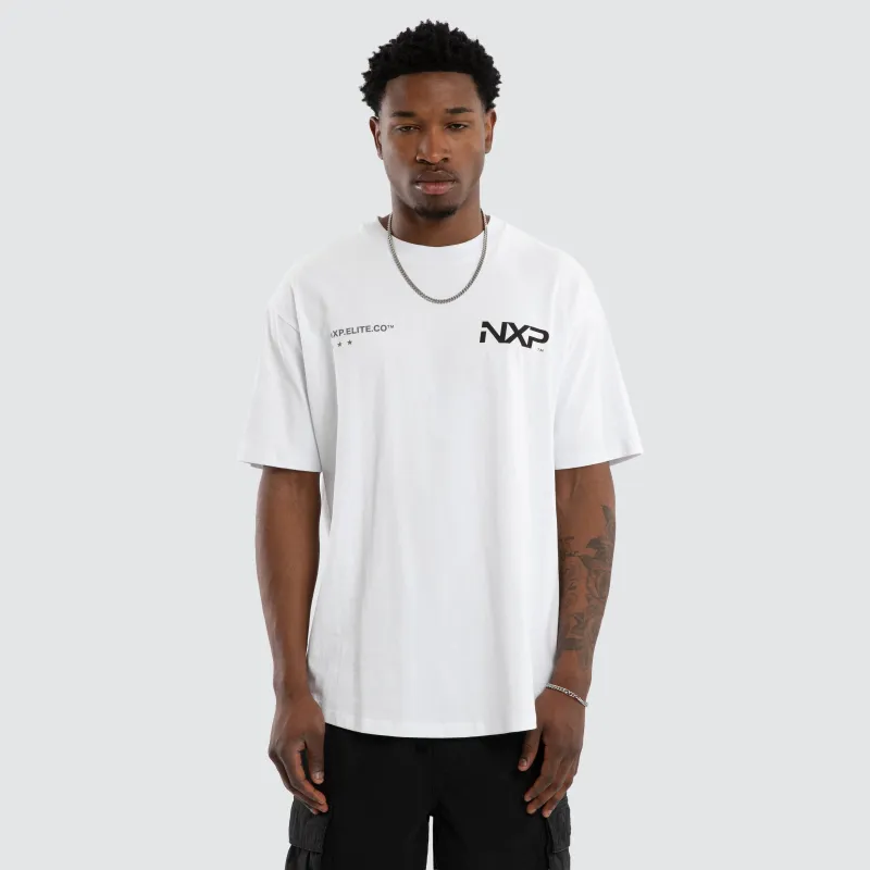 Heart Box Fit Scoop Tee Optical White sold by Nena and Pasadena