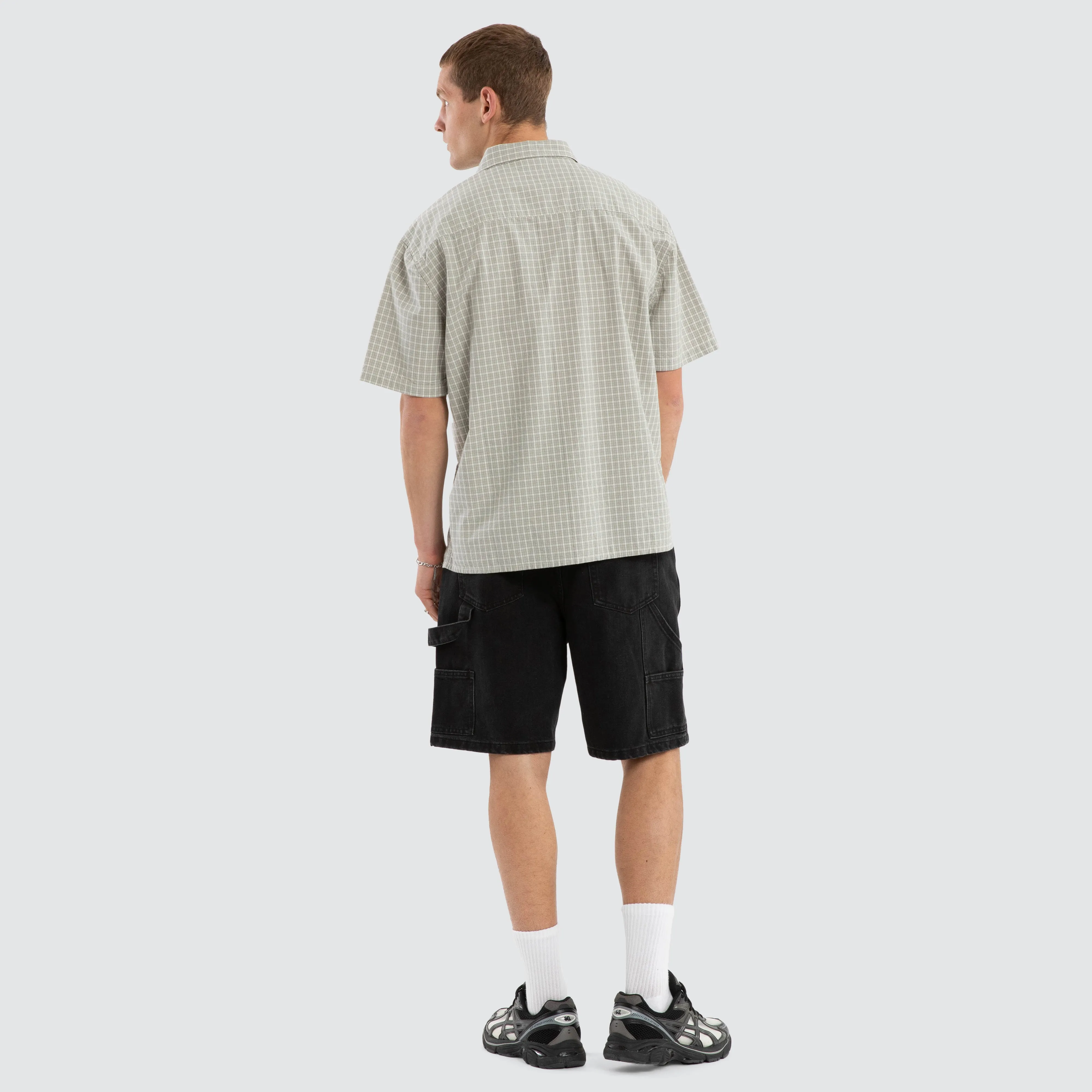 Baseline Button Up Short Sleeve Shirt Grey Check sold by Nena and Pasadena product image thumbnail 4