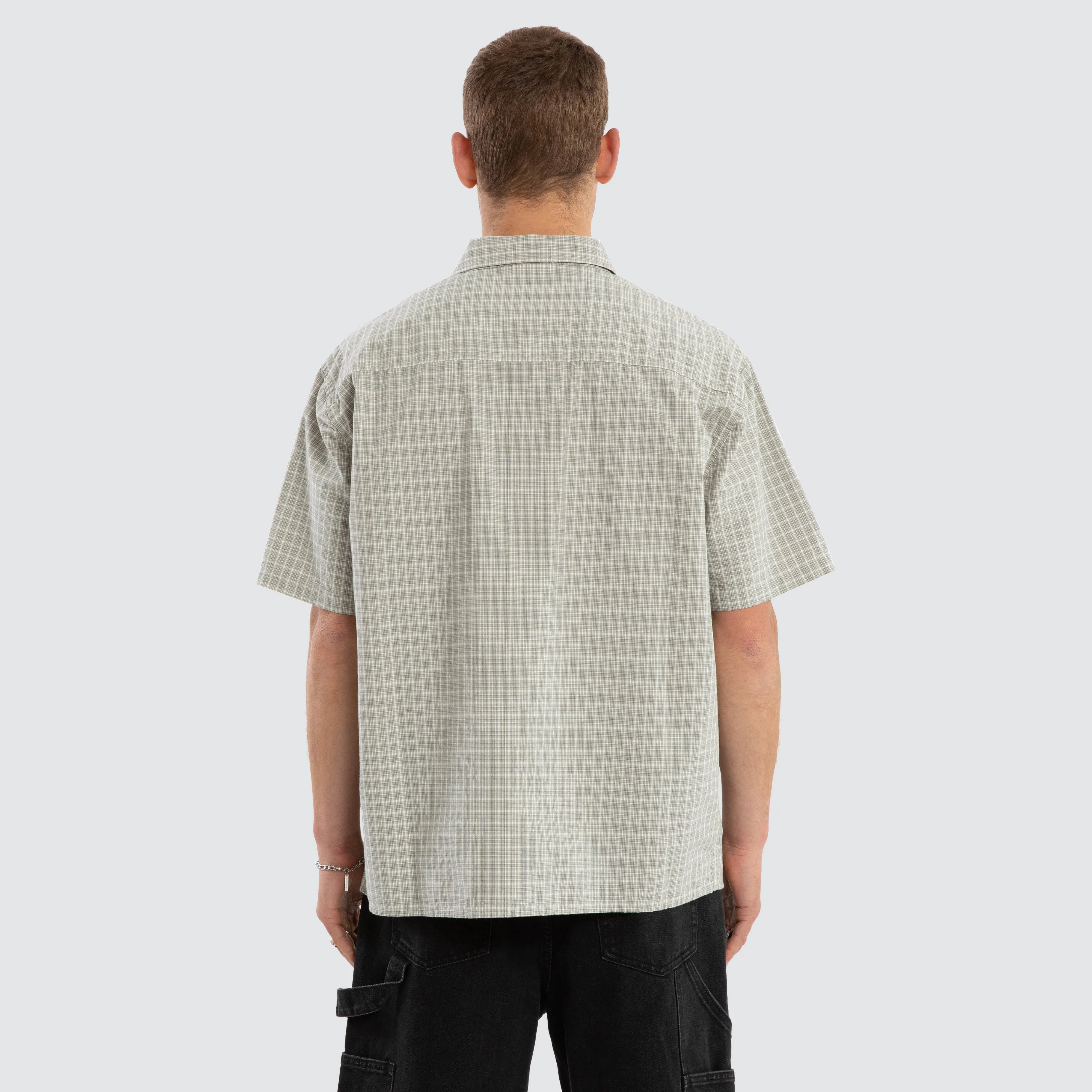 Baseline Button Up Short Sleeve Shirt Grey Check sold by Nena and Pasadena product image thumbnail 3