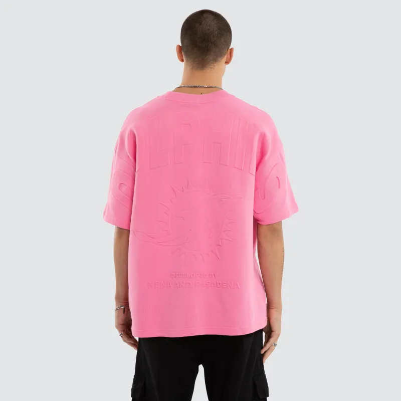 Miami Dolphins Crest Loopback Tee Pink sold by Nena and Pasadena