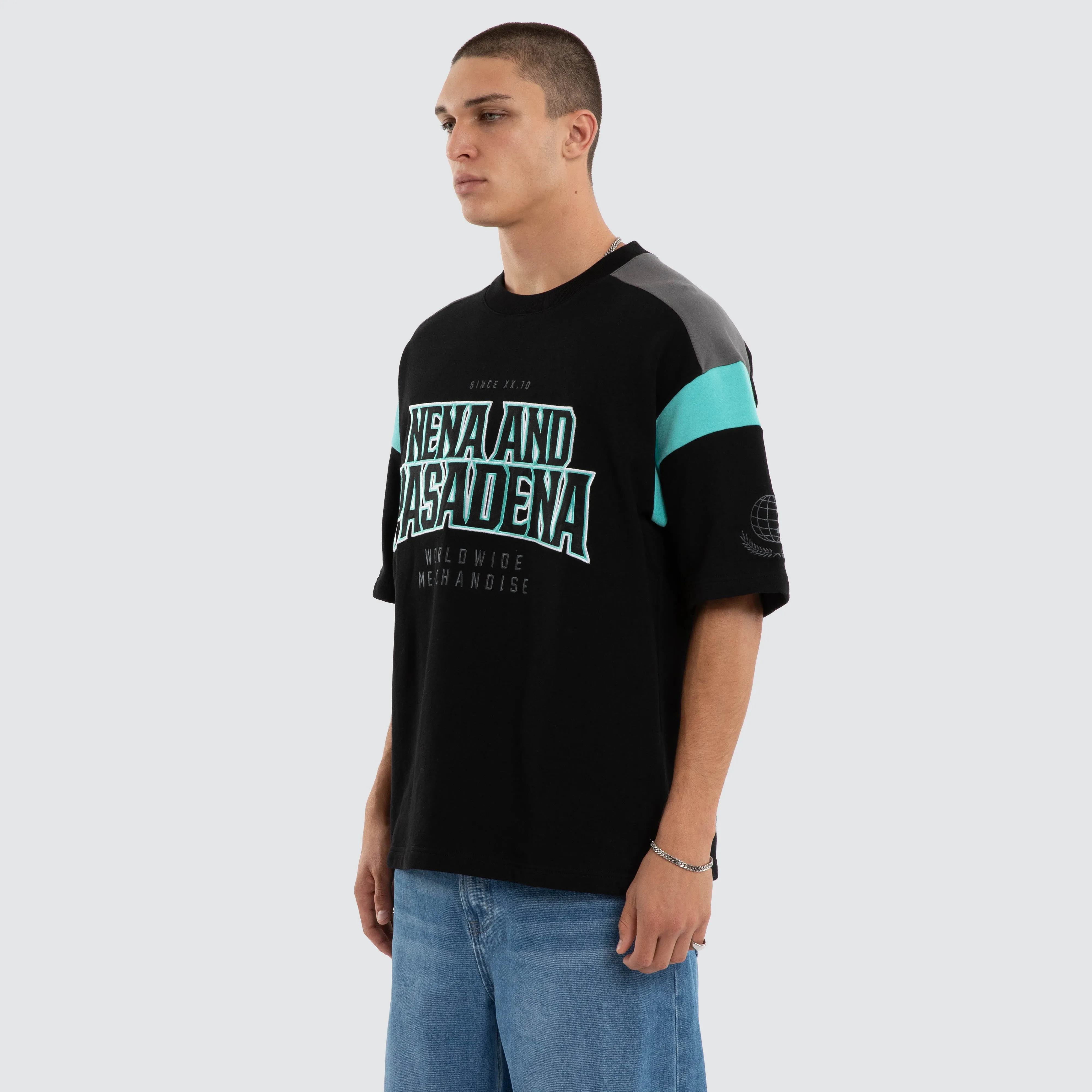 Conquer Loopback Raptor Tee Black/Turquoise sold by Nena and Pasadena product image thumbnail 3