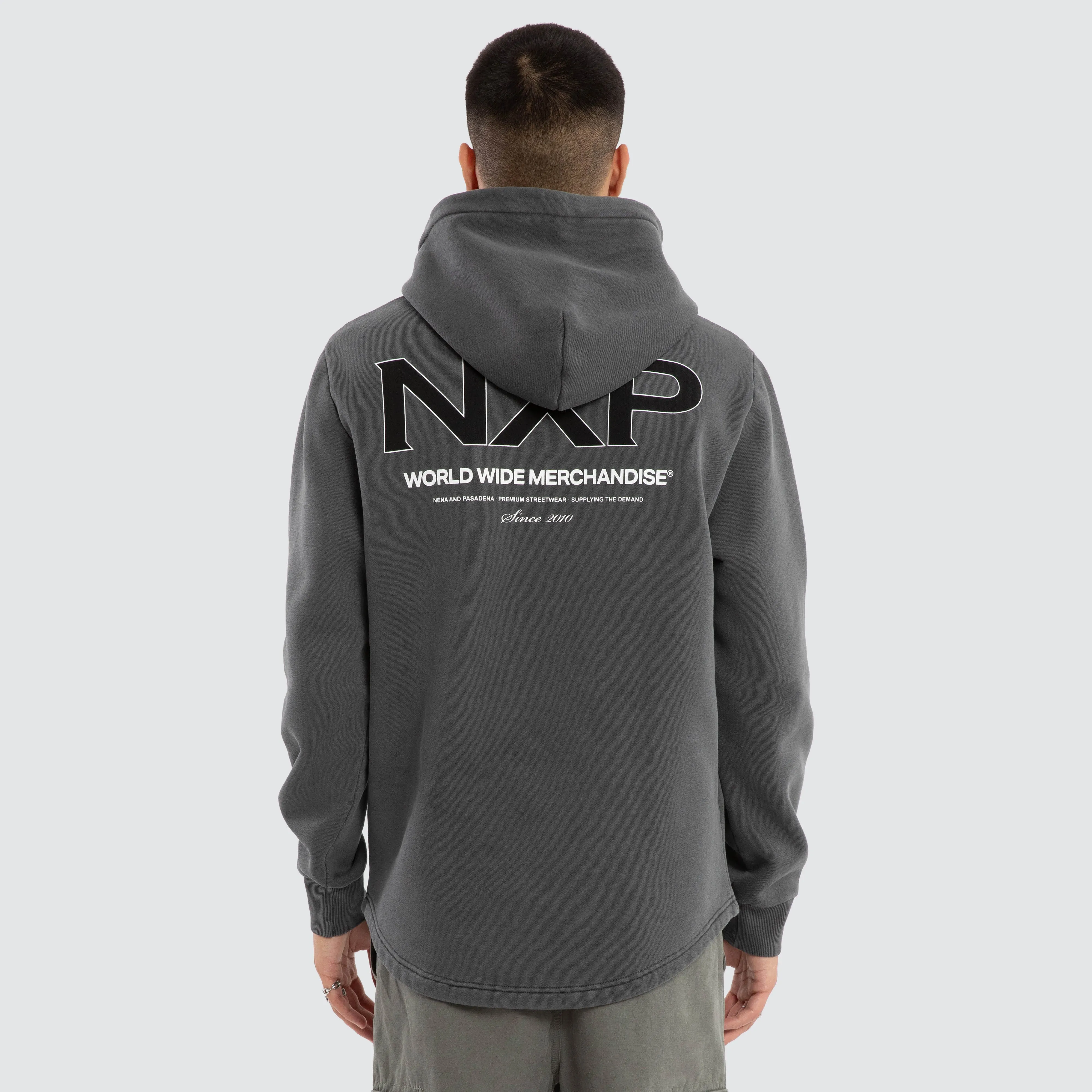 Peak Dual Curved Hoodie Pigment Charcoal sold by Nena and Pasadena product image thumbnail 2