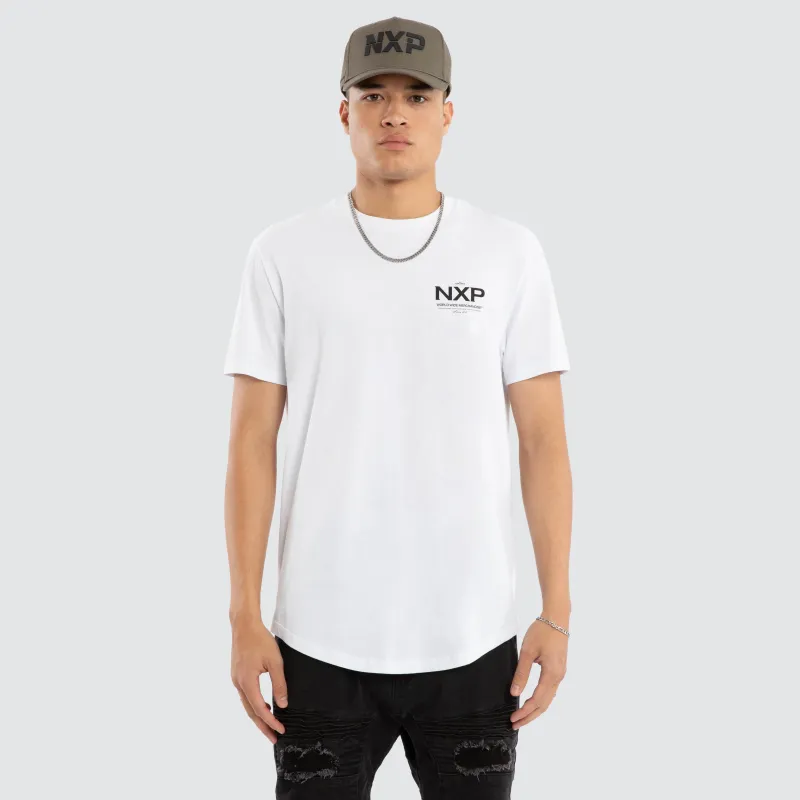 Peak Dual Curved Tee Optical White sold by Nena and Pasadena