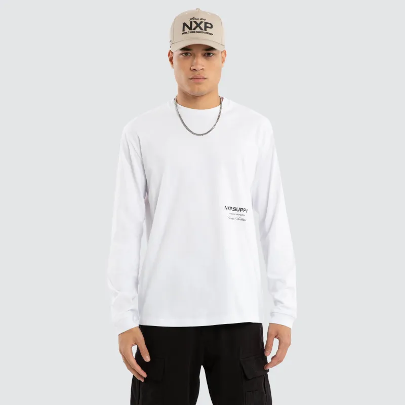 Threads Relaxed Longsleeve Tee Optical White sold by Nena and Pasadena