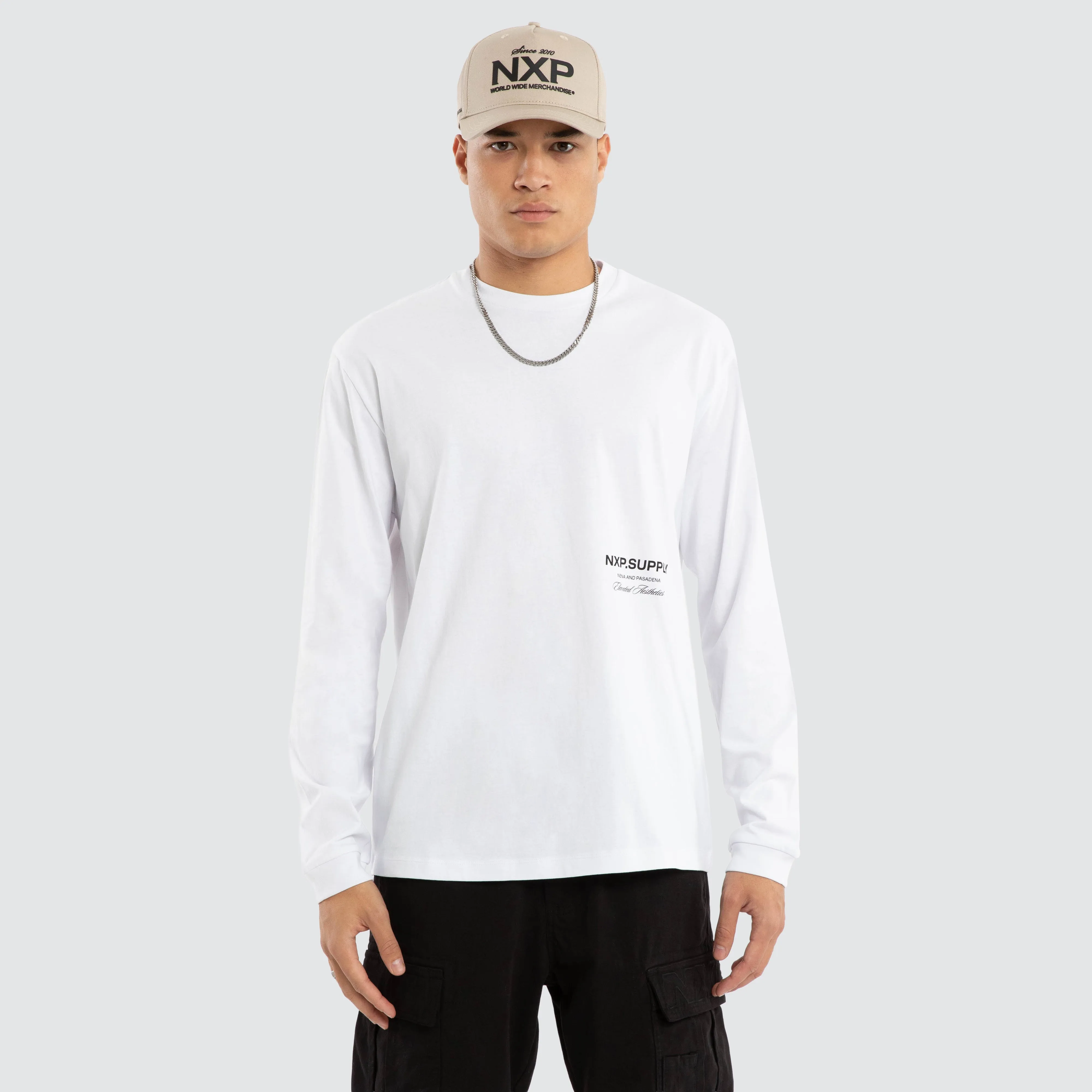 Threads Relaxed Longsleeve Tee Optical White sold by Nena and Pasadena