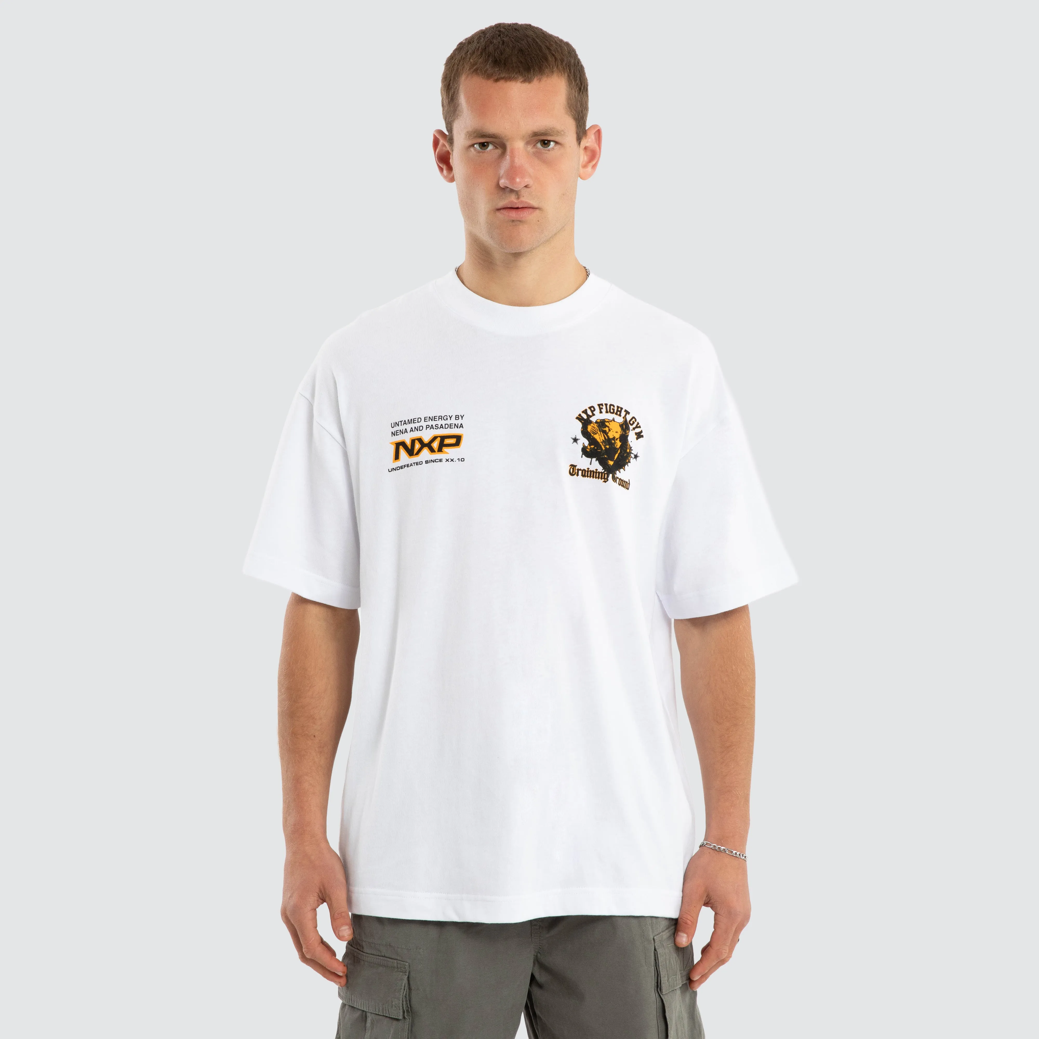 Beast Mode Raptor Tee Optical White sold by Nena and Pasadena