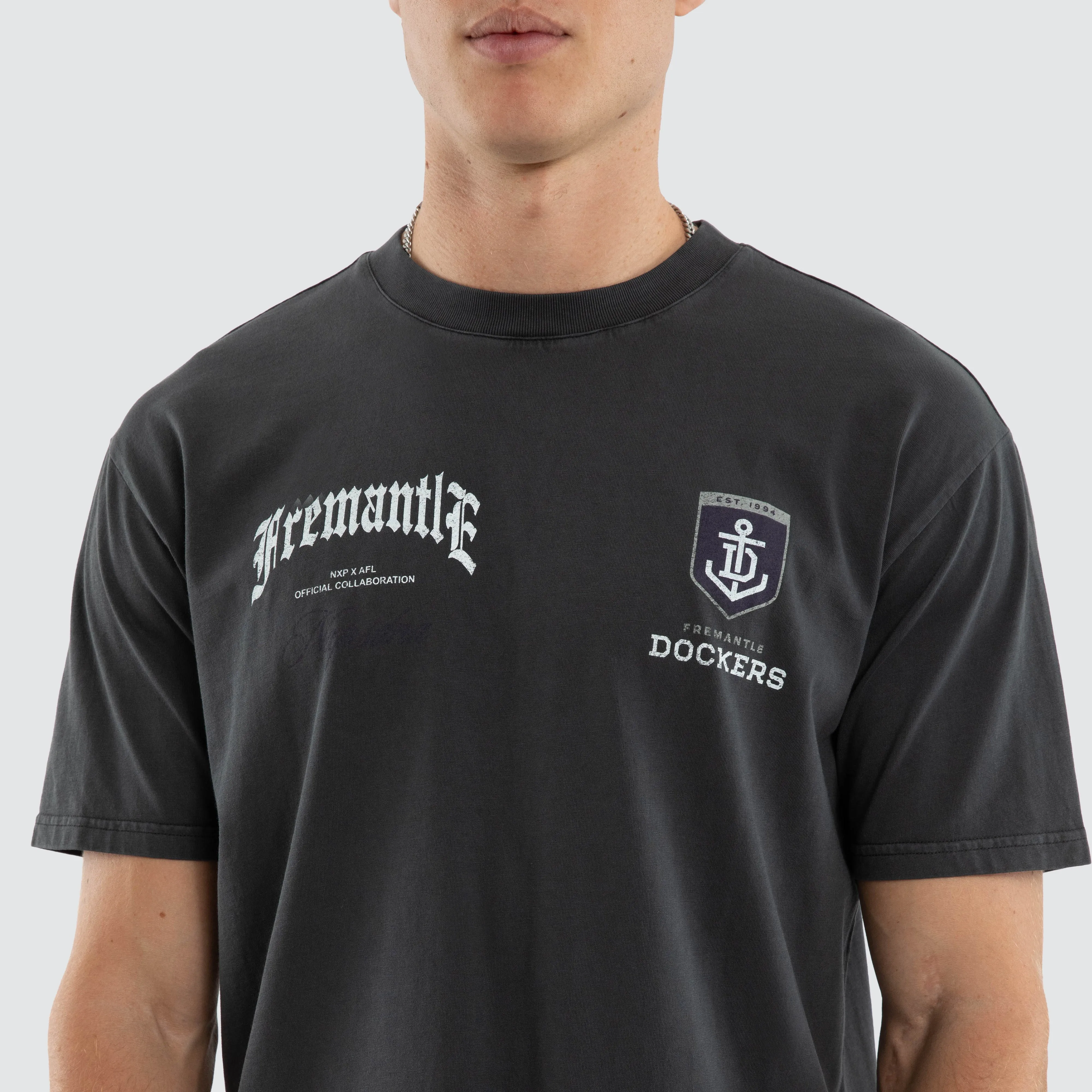 Fremantle Dockers AFL Vintage Goth Tee Pigment Asphalt sold by Nena and Pasadena product image thumbnail 2