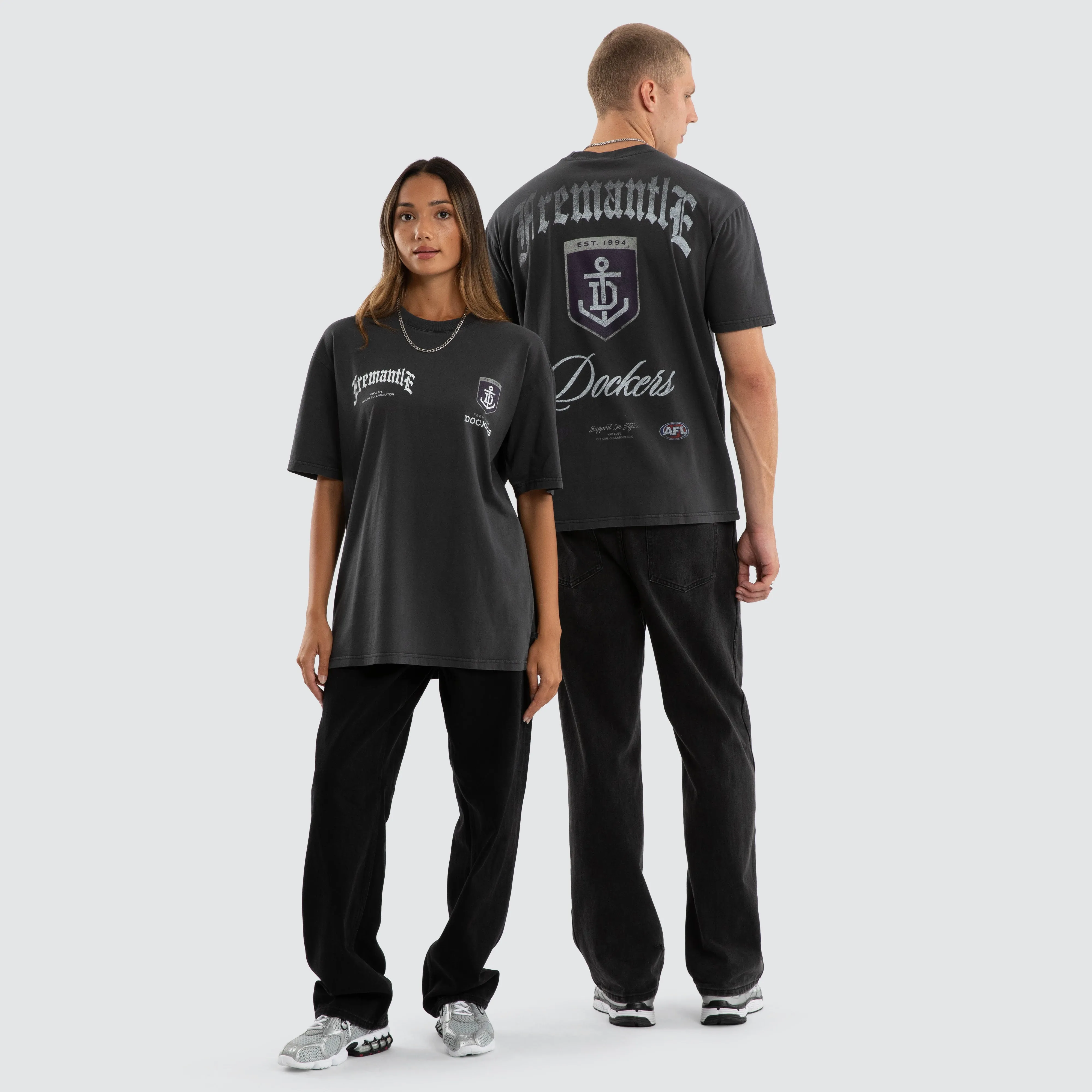 Fremantle Dockers AFL Vintage Goth Tee Pigment Asphalt sold by Nena and Pasadena product image thumbnail 5