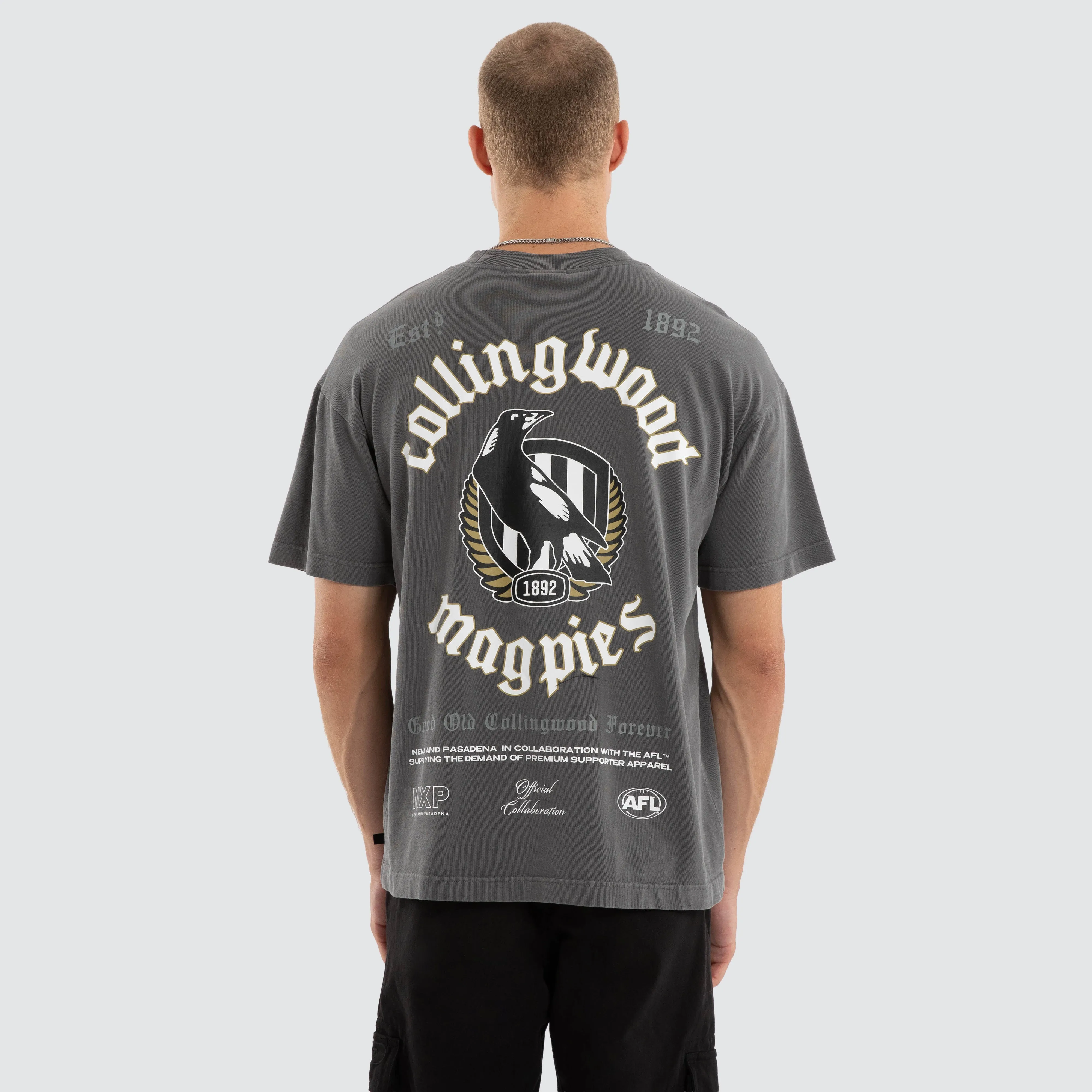 Collingwood Magpies Off-Season Tee Pigment Charcoal sold by Nena and Pasadena product image thumbnail 3