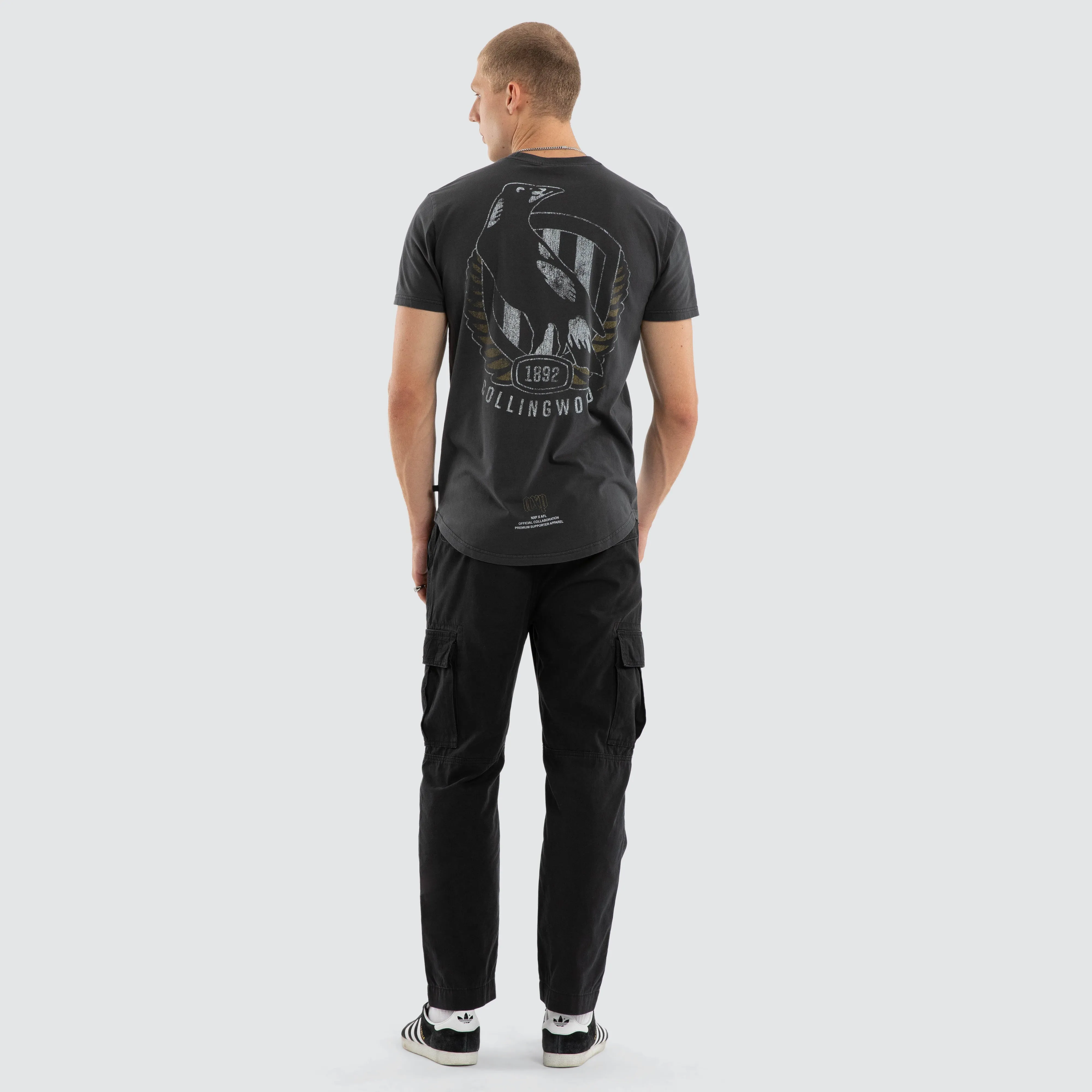 Collingwood Magpies AFL Active Vintage Tee Pigment Asphalt sold by Nena and Pasadena product image thumbnail 4