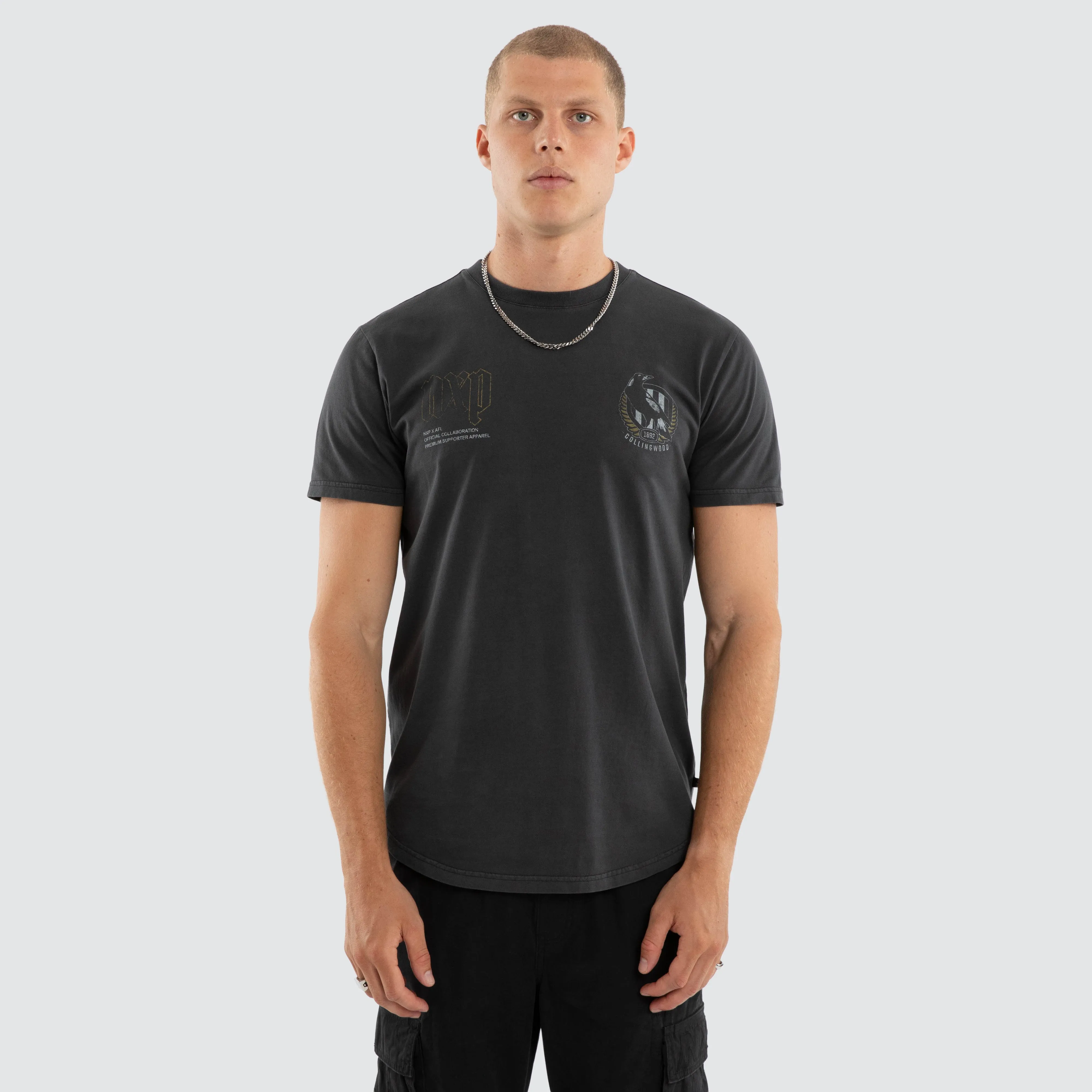 Collingwood Magpies AFL Active Vintage Tee Pigment Asphalt sold by Nena and Pasadena product image thumbnail 2