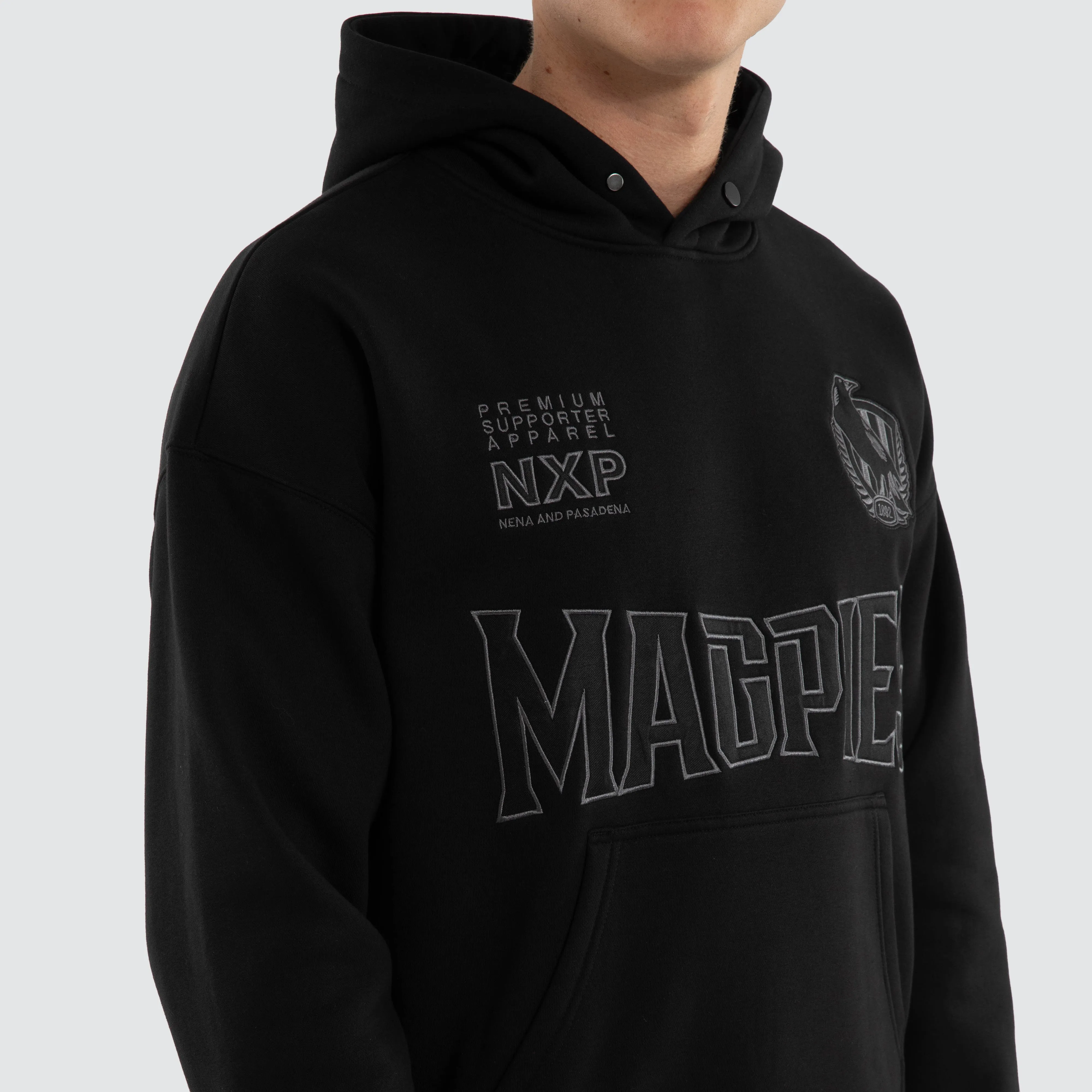Collingwood Magpies Persistent Hoodie Jet Black sold by Nena and Pasadena product image thumbnail 2