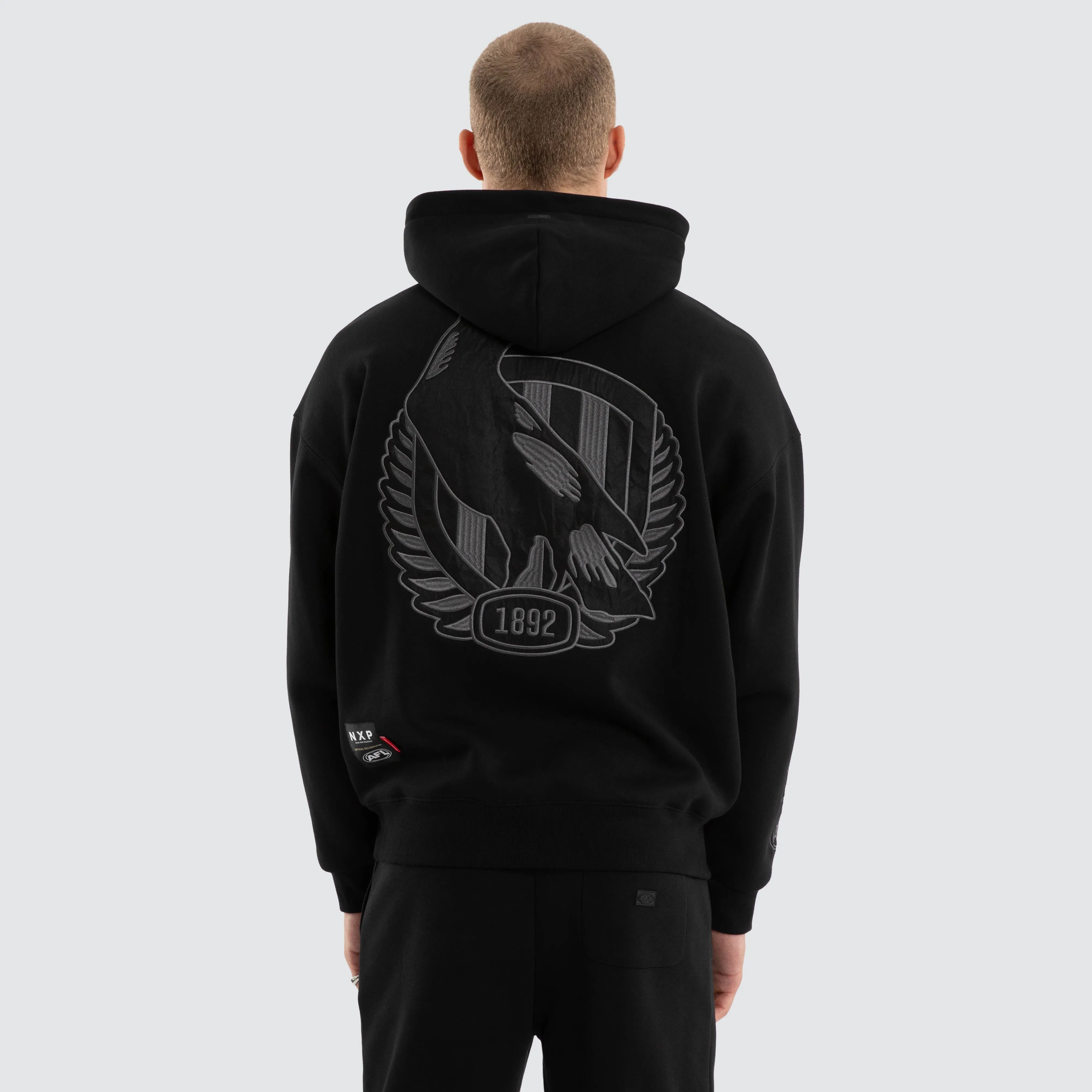 Collingwood Magpies Persistent Hoodie Jet Black sold by Nena and Pasadena product image thumbnail 3