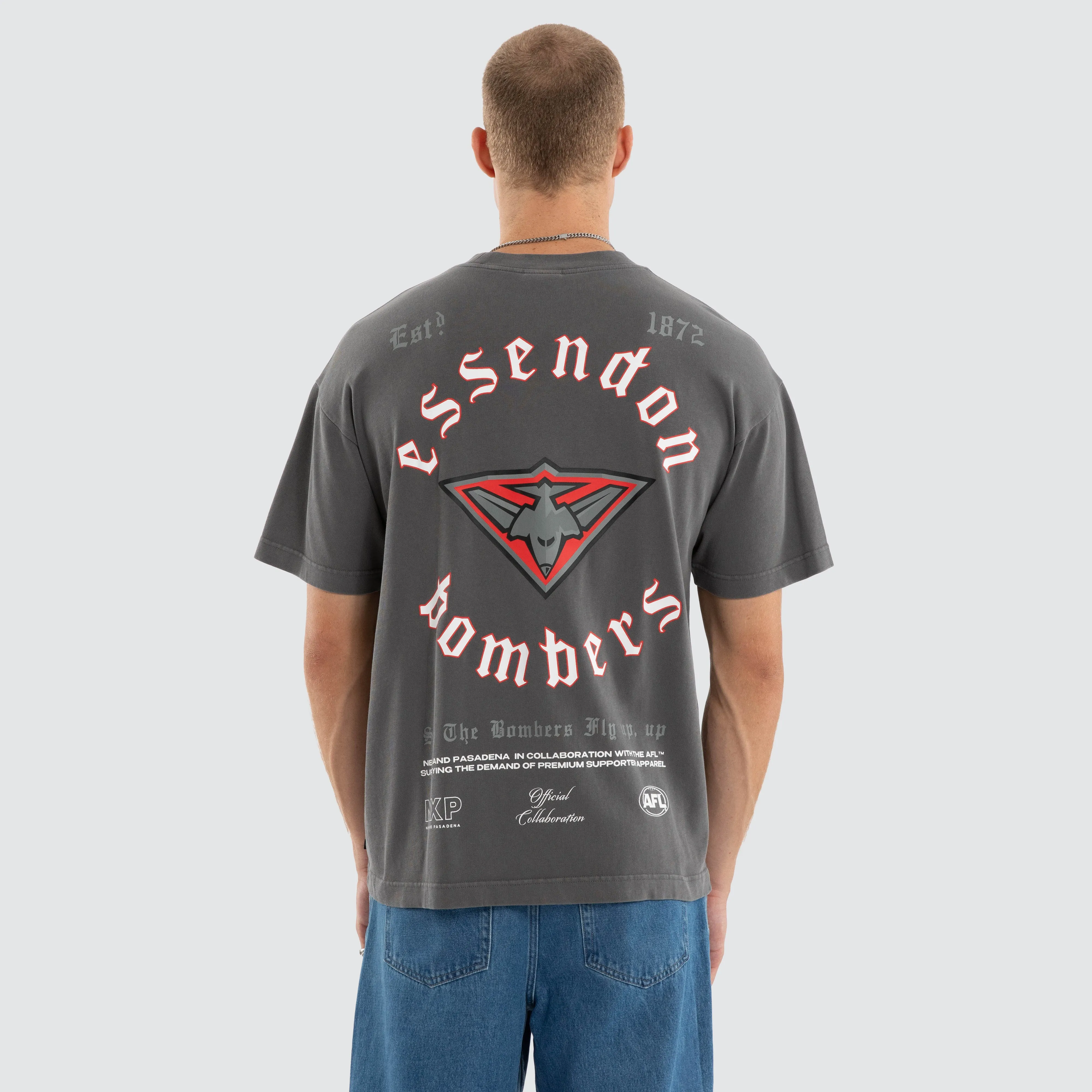 Essendon Bombers Off-Season Tee Pigment Charcoal sold by Nena and Pasadena product image thumbnail 2