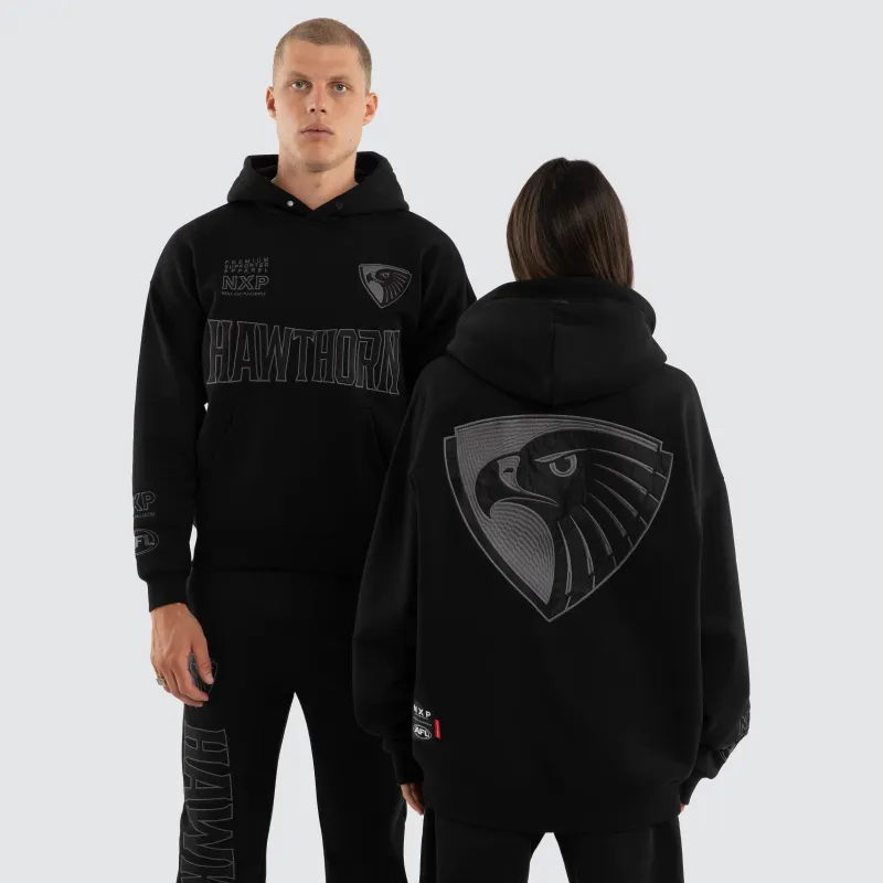 Hawthorn Hawks Persistent Hoodie Jet Black made by Nena and Pasadena