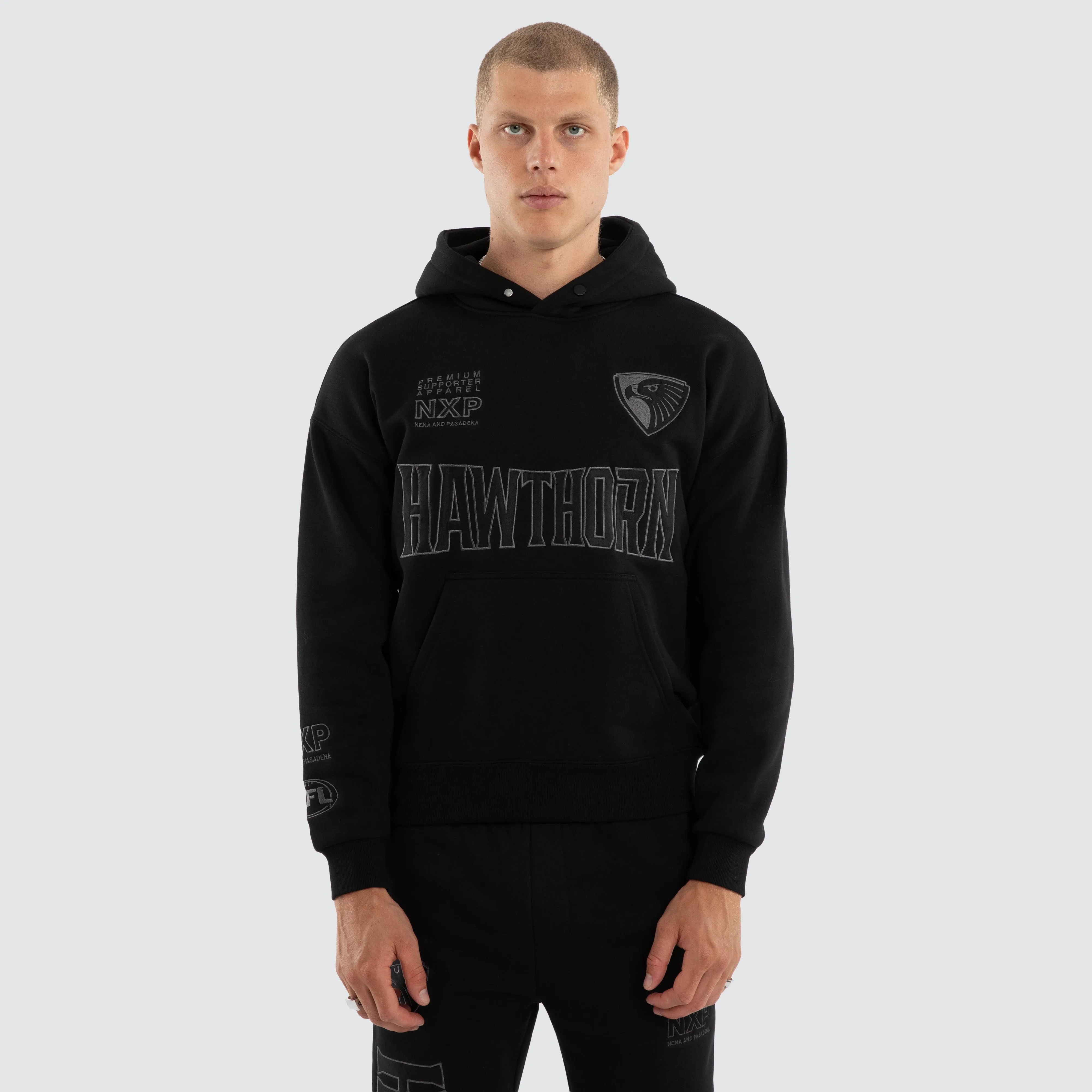 Hawthorn Hawks Persistent Hoodie Jet Black sold by Nena and Pasadena product image thumbnail 4