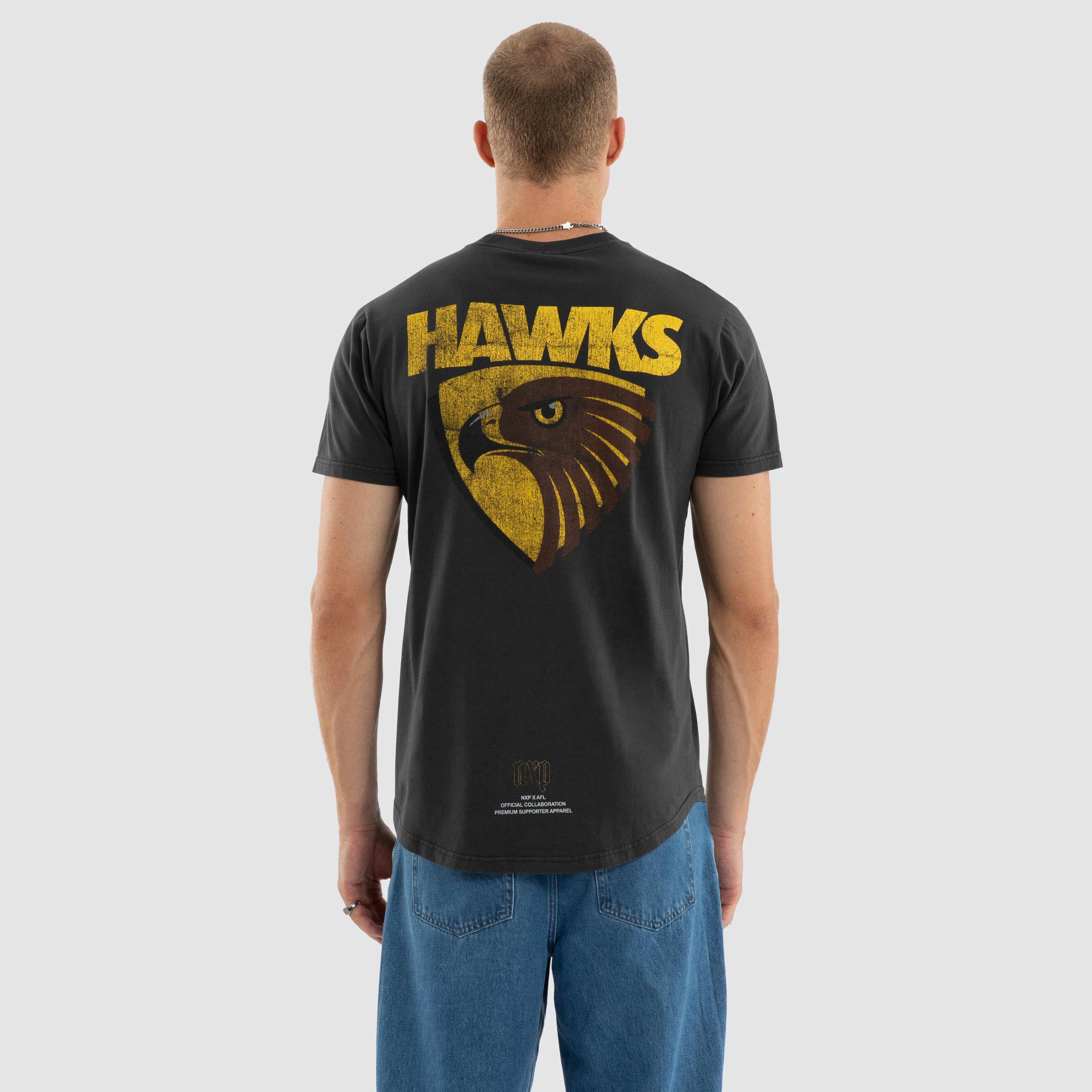 Hawthorn Hawks Active Vintage Tee Pigment Asphalt sold by Nena and Pasadena