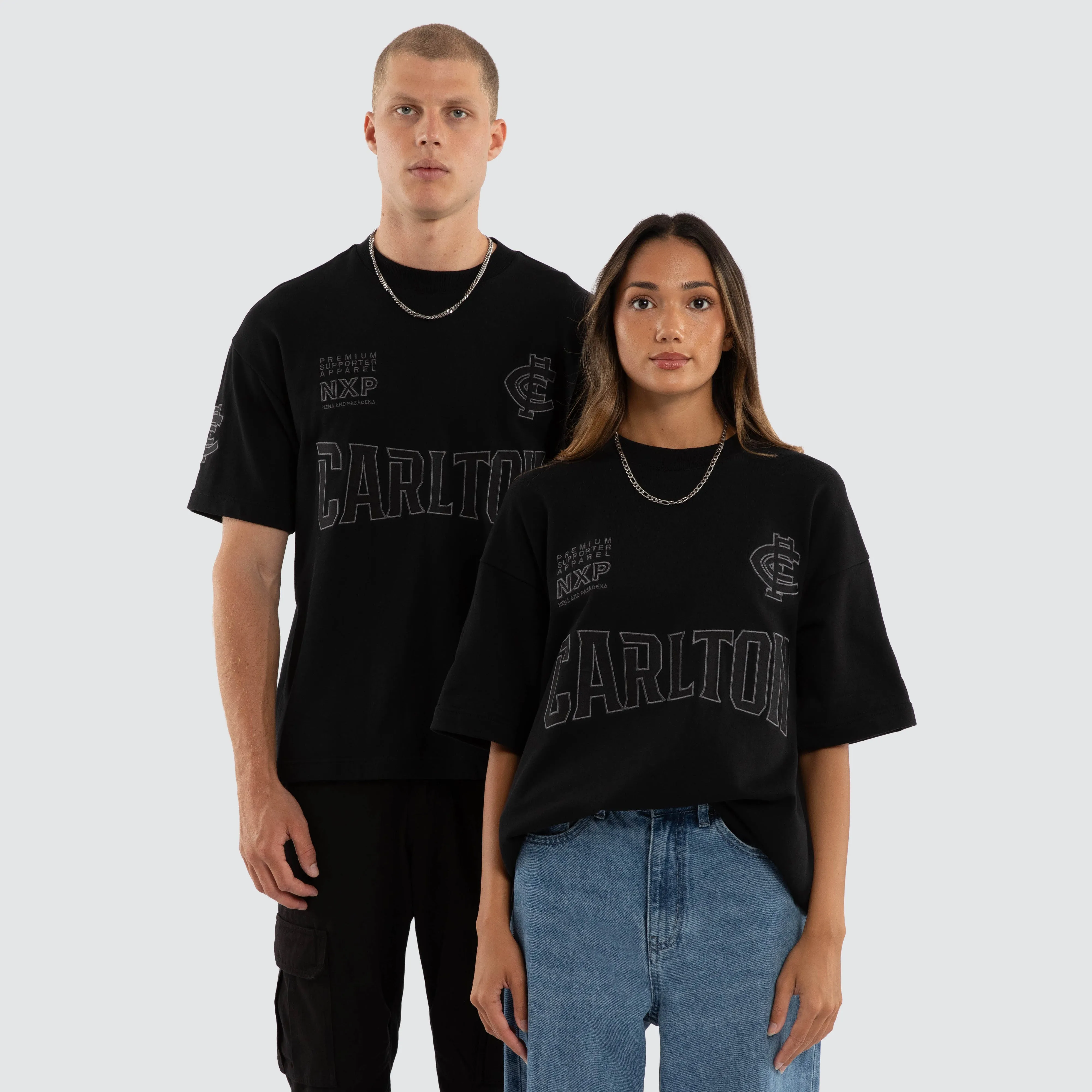 Carlton Blues Perform Loopback Tee Jet Black sold by Nena and Pasadena