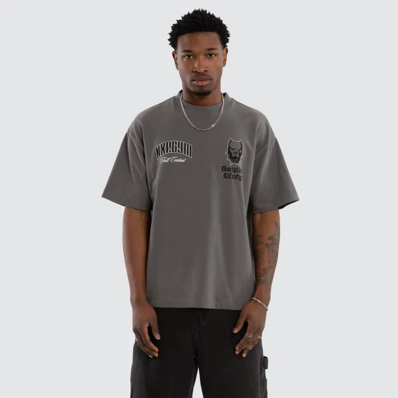 Inertia Street Tee Charcoal sold by Nena and Pasadena