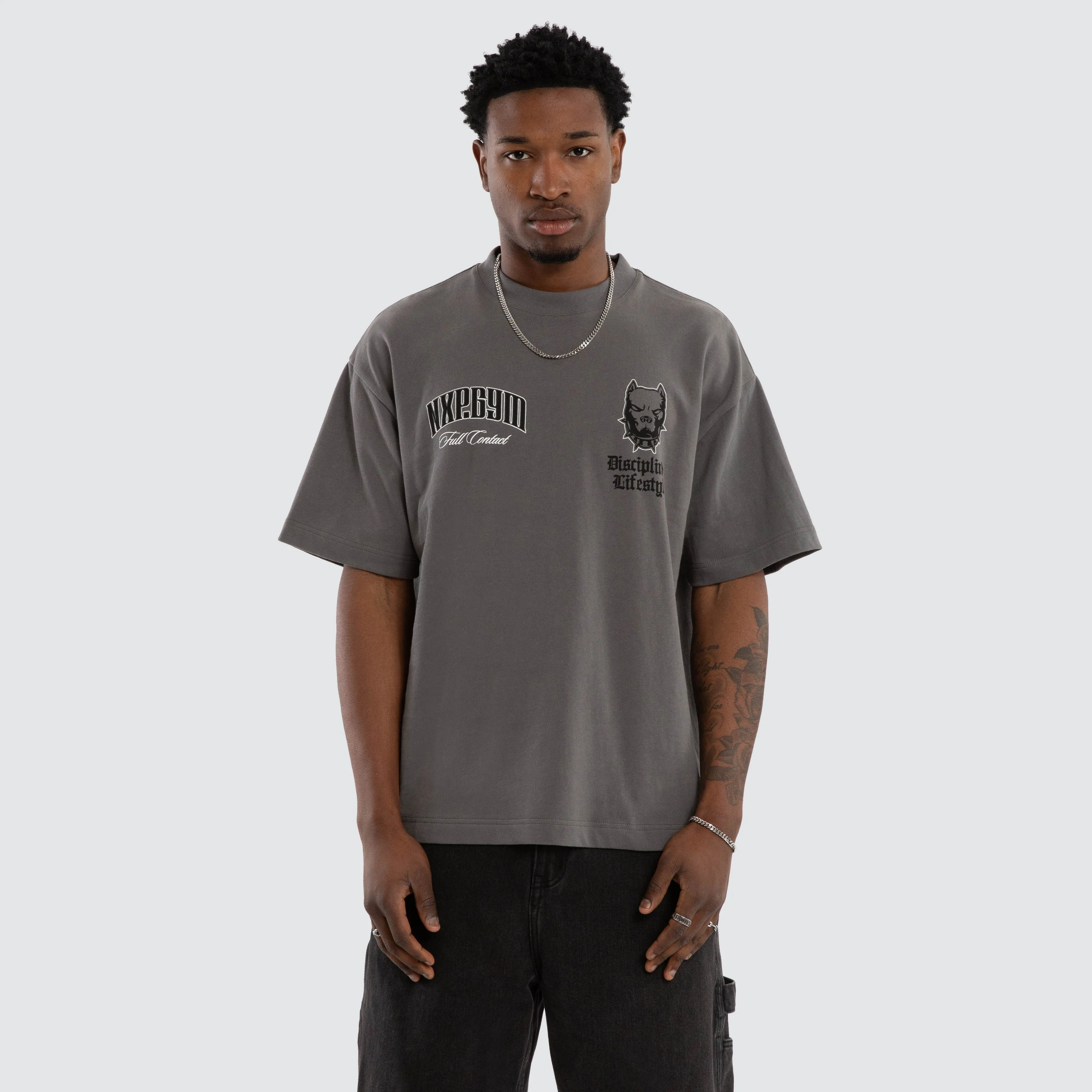 Inertia Street Tee Charcoal sold by Nena and Pasadena