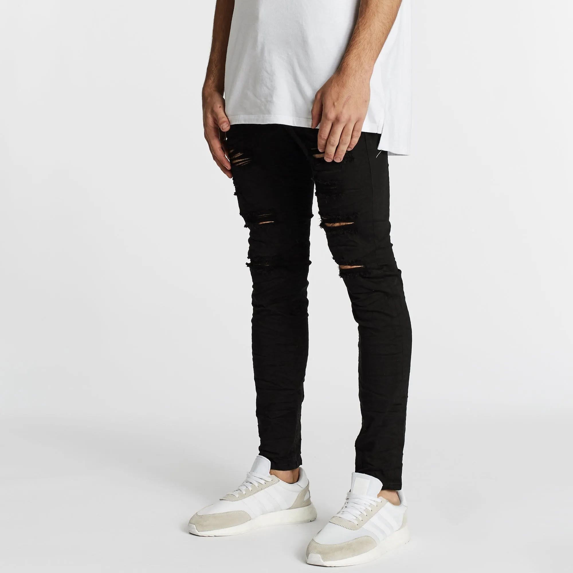 Tyler Super Skinny Fit Jean Destroyed Jet Black sold by Nena and Pasadena product image thumbnail 3