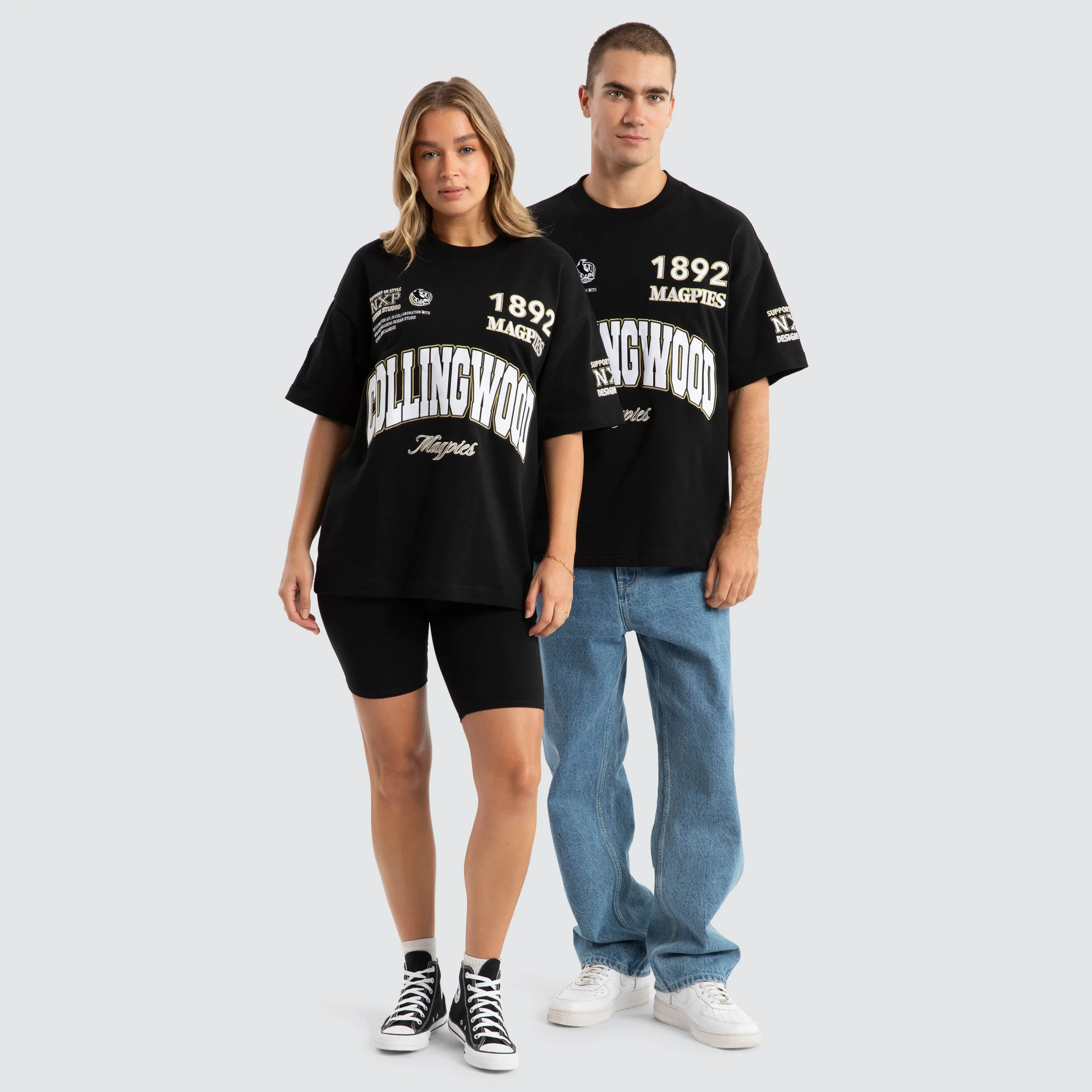 Collingwood Magpies AFL Academy Tee Jet Black sold by Nena and Pasadena product image thumbnail 2