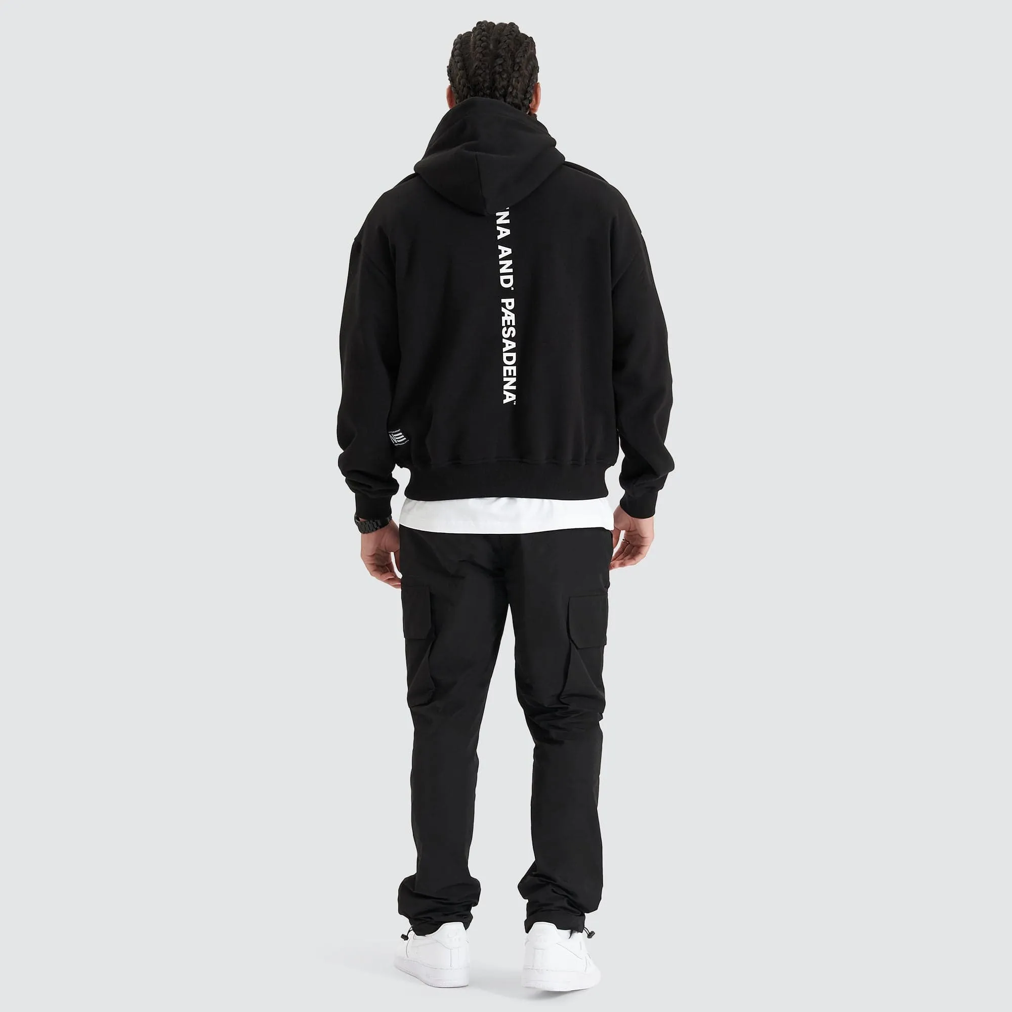 Umpire Heavy Box Fit Hooded Sweater Jet Black sold by Nena and Pasadena product image thumbnail 2