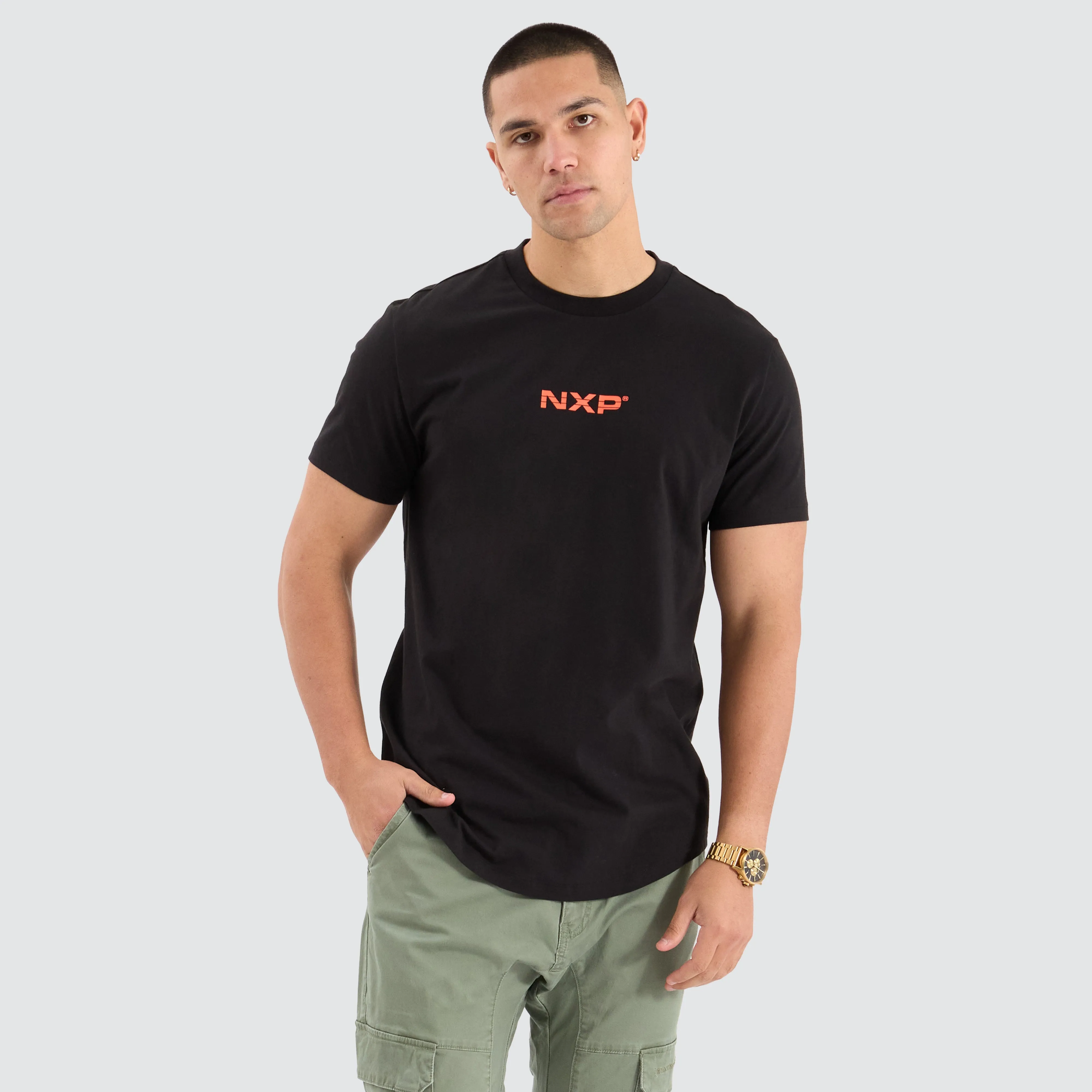 Steed Dual Curved Tee Jet Black sold by Nena and Pasadena