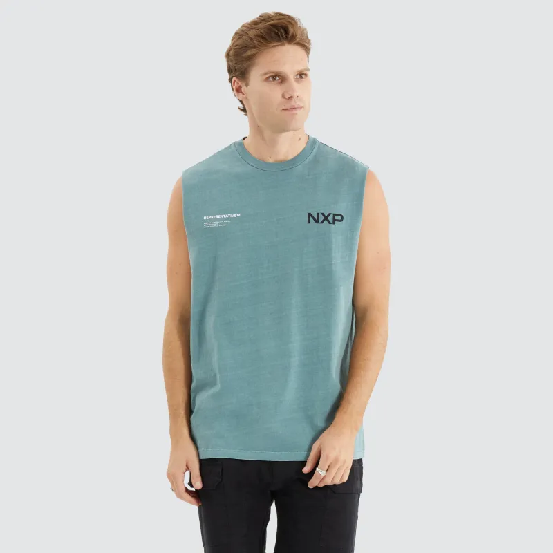 Delta Time Relaxed Muscle Tee Pigment Trooper sold by Nena and Pasadena