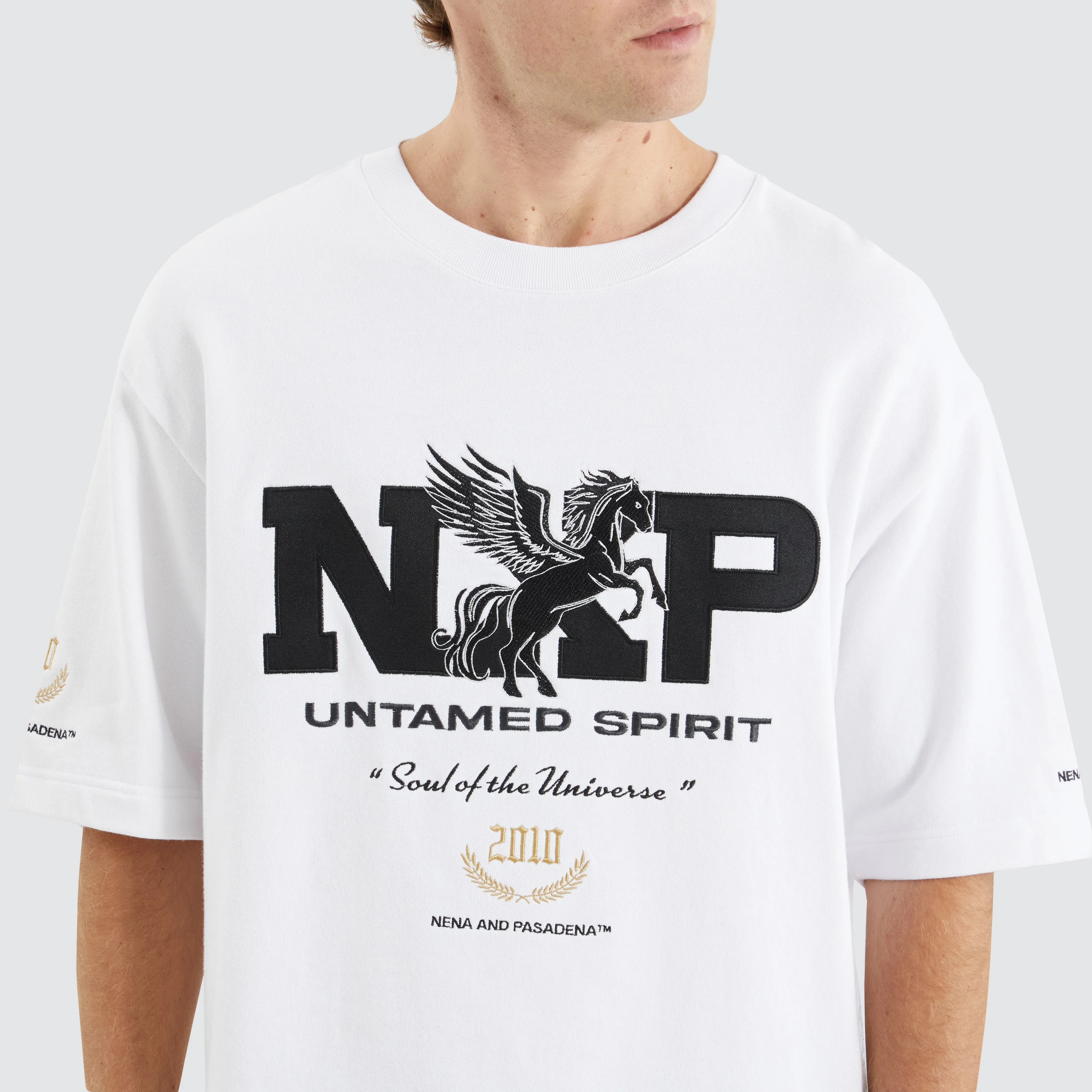 Fatal Loopback Oversized Tee Optical White sold by Nena and Pasadena product image thumbnail 2