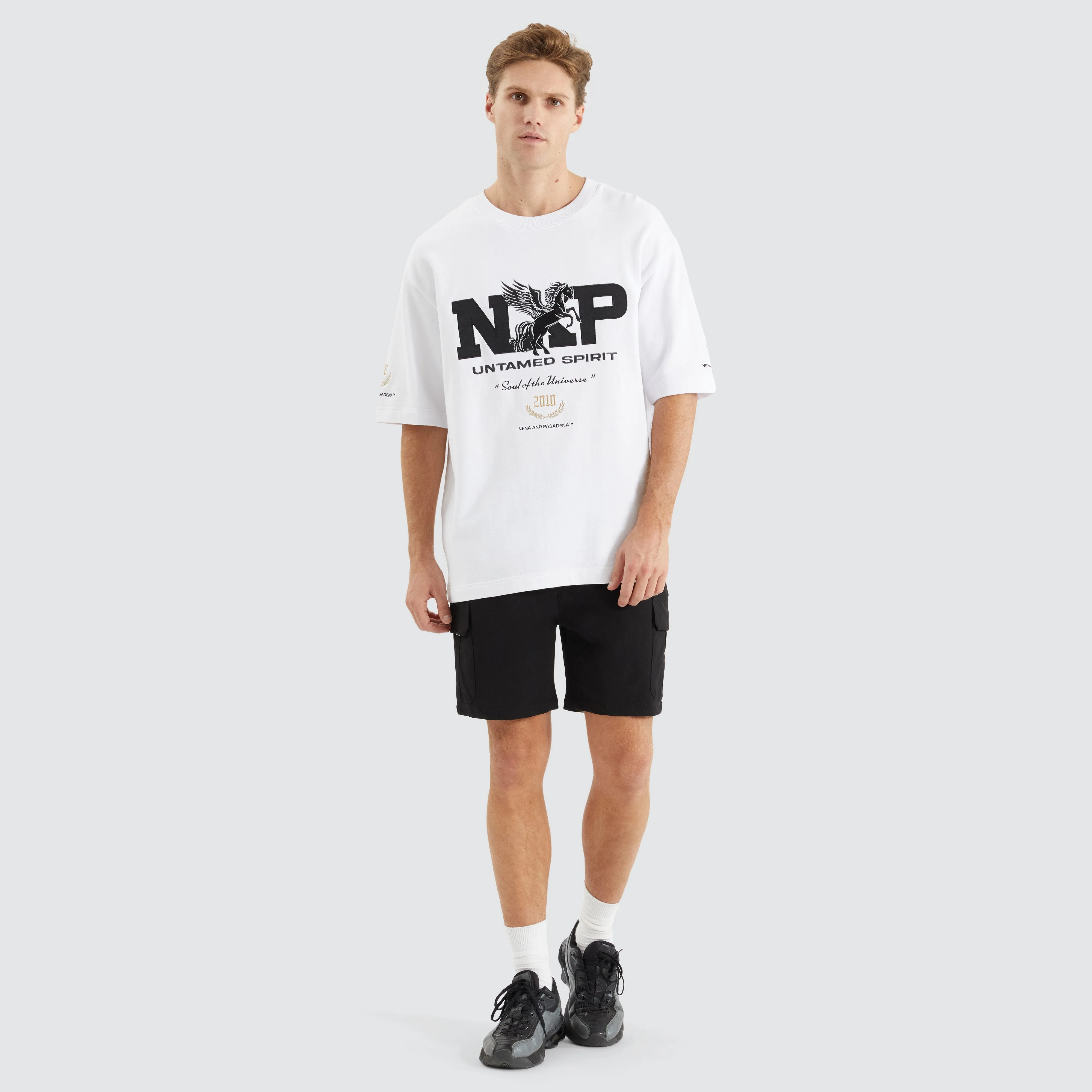 Fatal Loopback Oversized Tee Optical White sold by Nena and Pasadena product image thumbnail 5