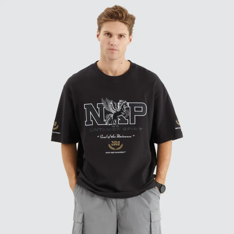 Fatal Loopback Oversized Tee Jet Black sold by Nena and Pasadena