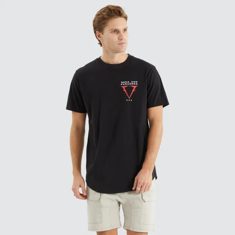 Data Dual Curved Tee Jet Black sold by Nena and Pasadena