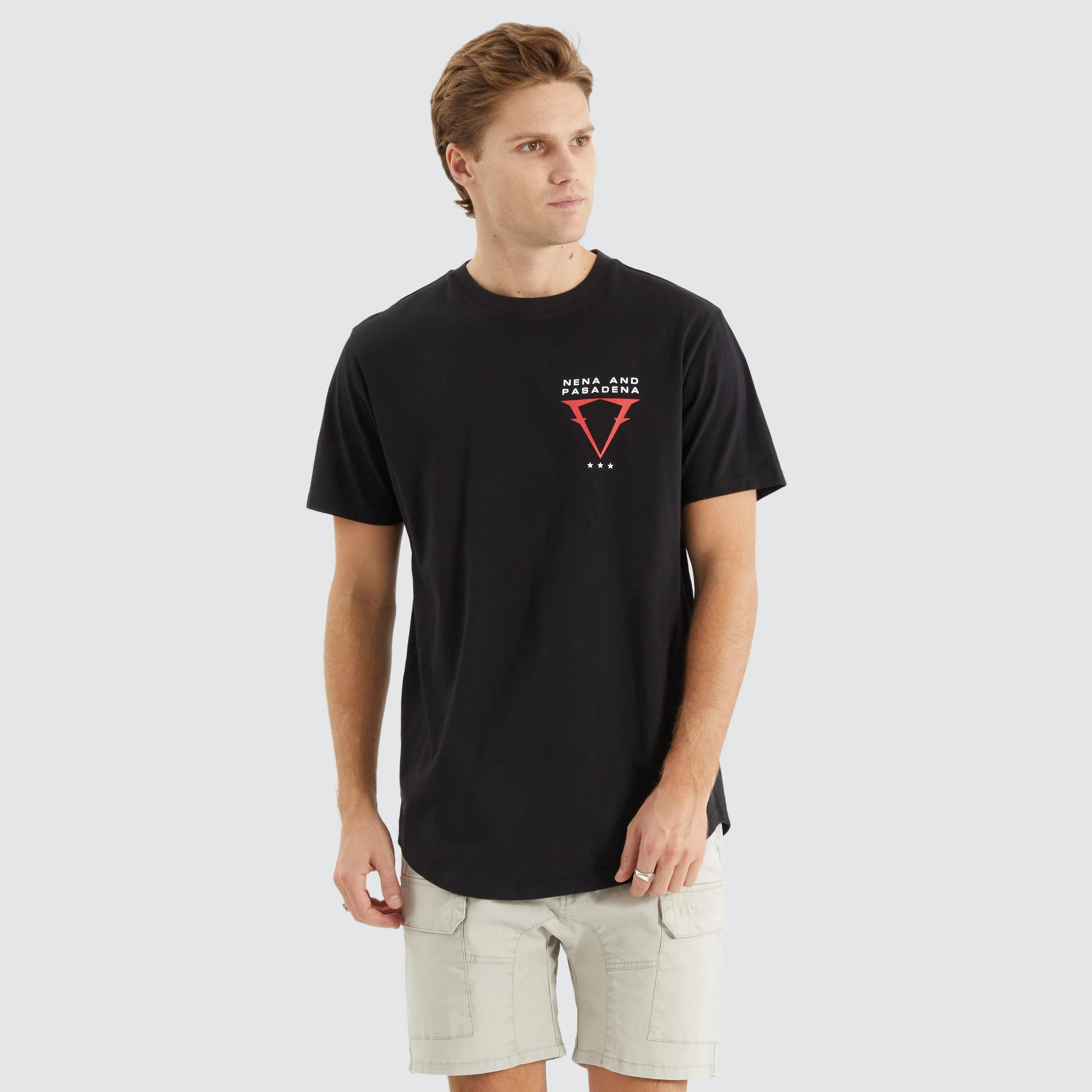 Data Dual Curved Tee Jet Black sold by Nena and Pasadena