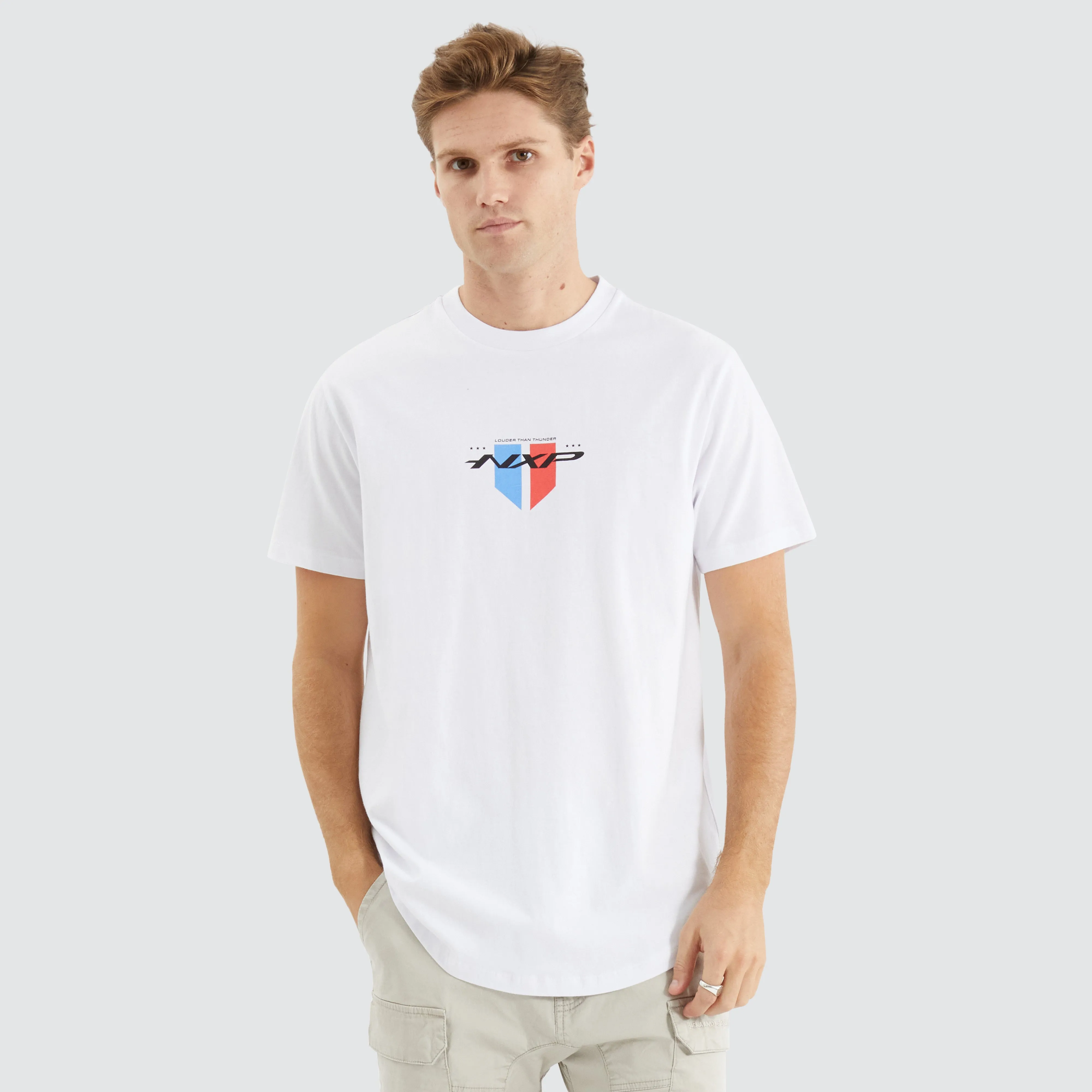 Wingman Dual Curved Tee Optical White sold by Nena and Pasadena product image thumbnail 2