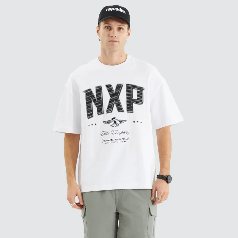 Captain Loopback Street Tee Optical White sold by Nena and Pasadena