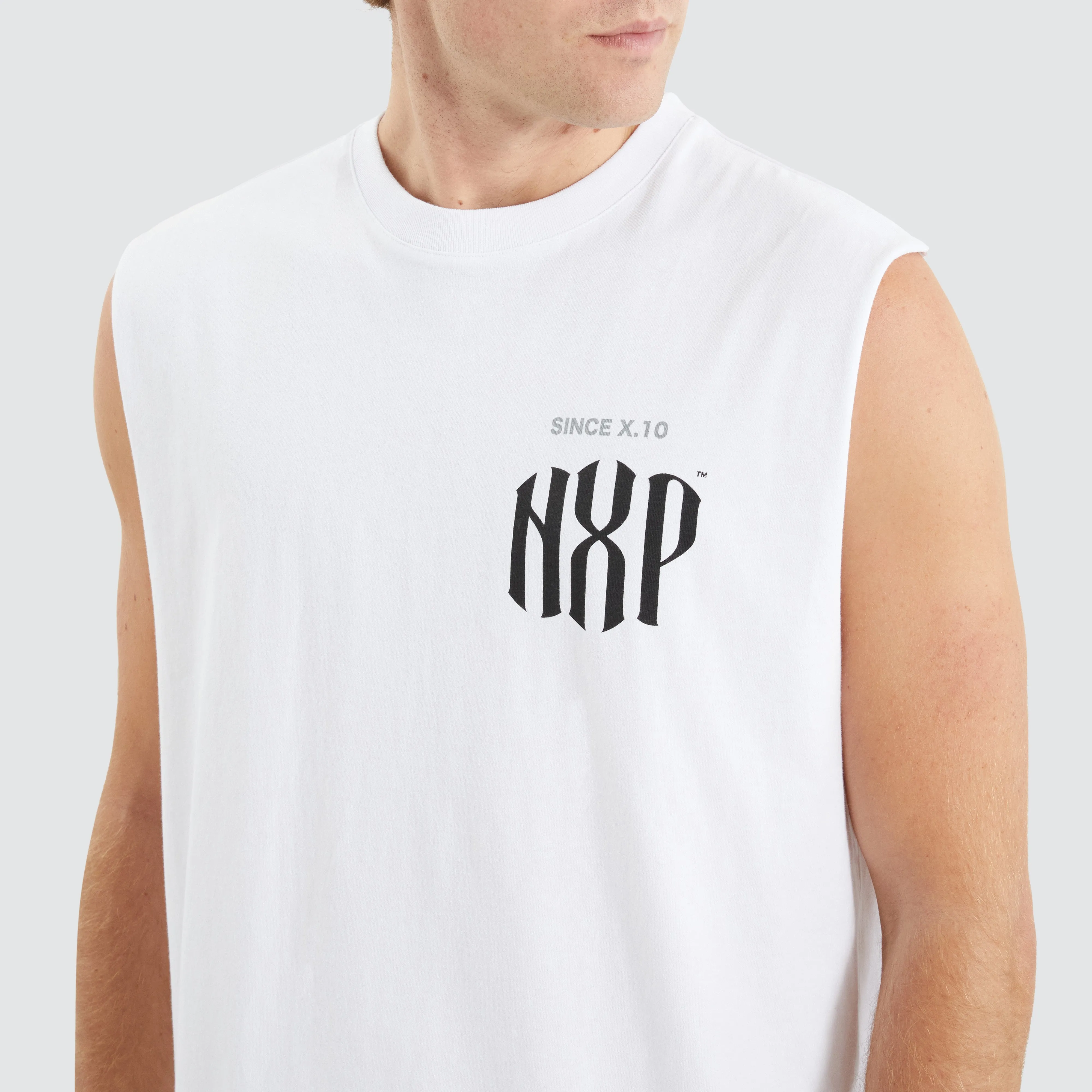 Anode Relaxed Muscle Tee Optical White sold by Nena and Pasadena product image thumbnail 5