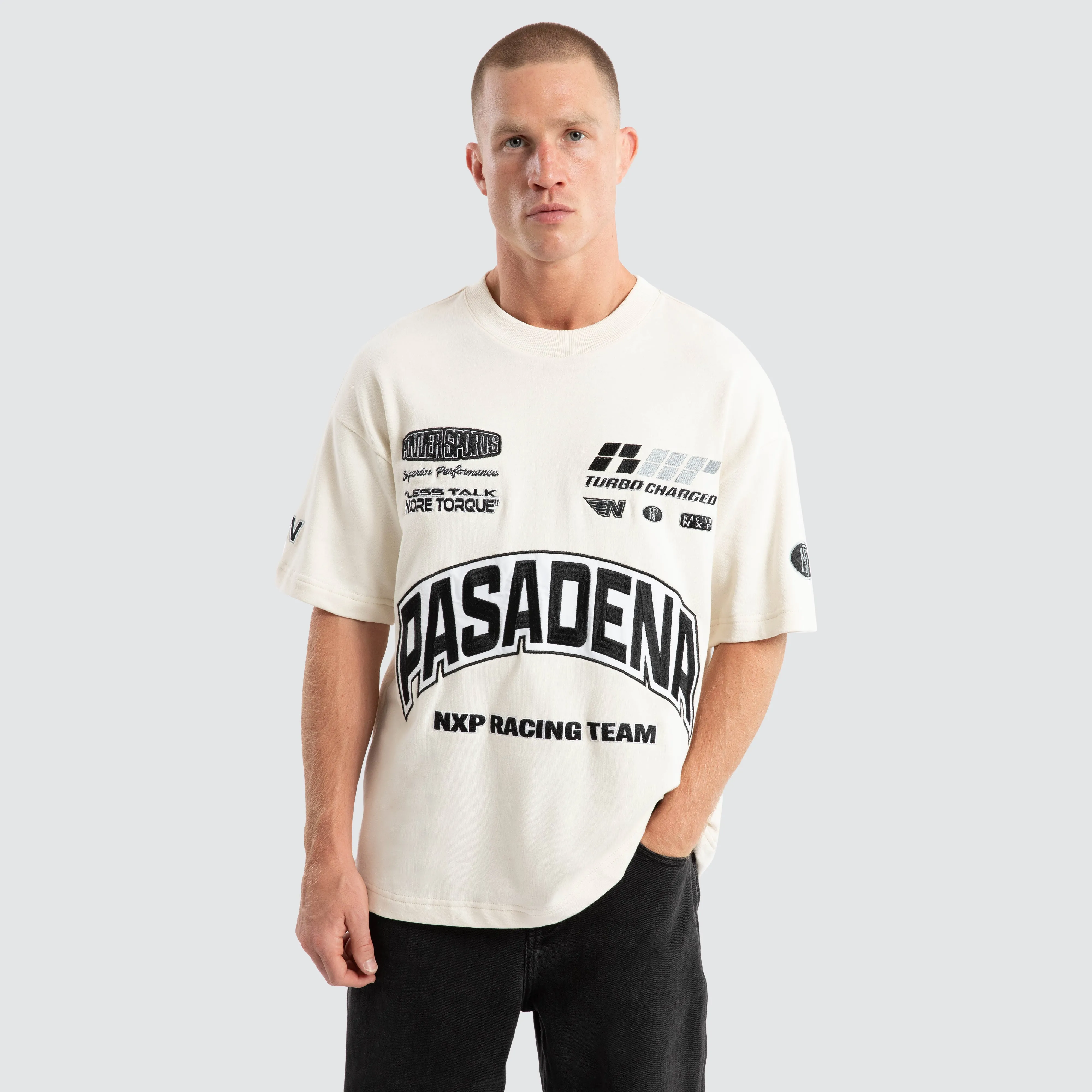 Torque Loopback Raptor Tee Tofu sold by Nena and Pasadena