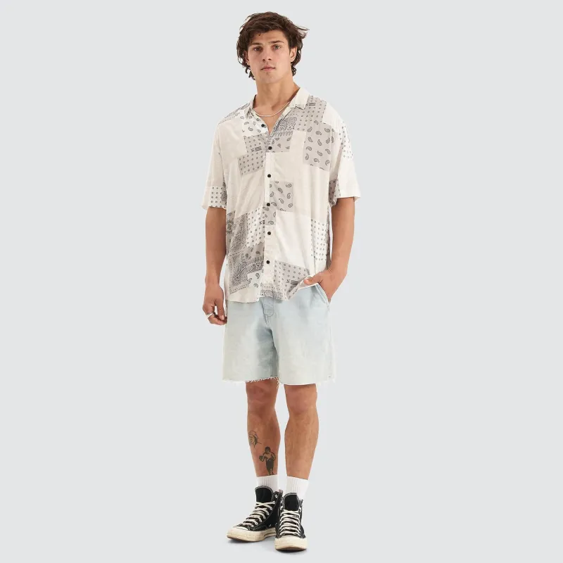 Diamond District Relaxed Party Shirt White Print made by Nena and Pasadena