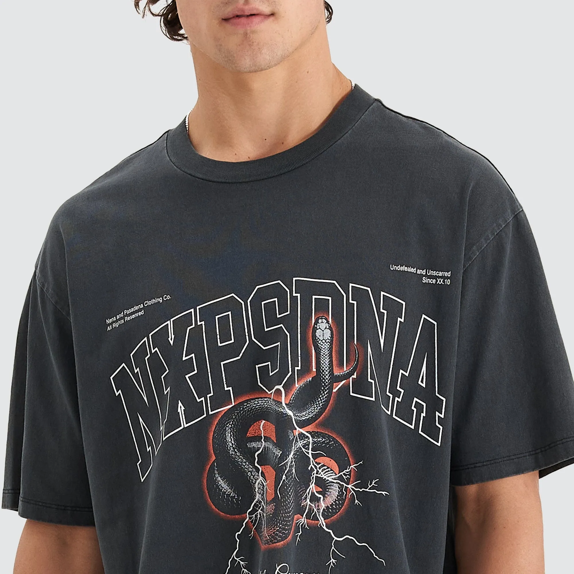 Contorted Heavy Box Fit Scoop Tee Pigment Anthracite Black sold by Nena and Pasadena product image thumbnail 3