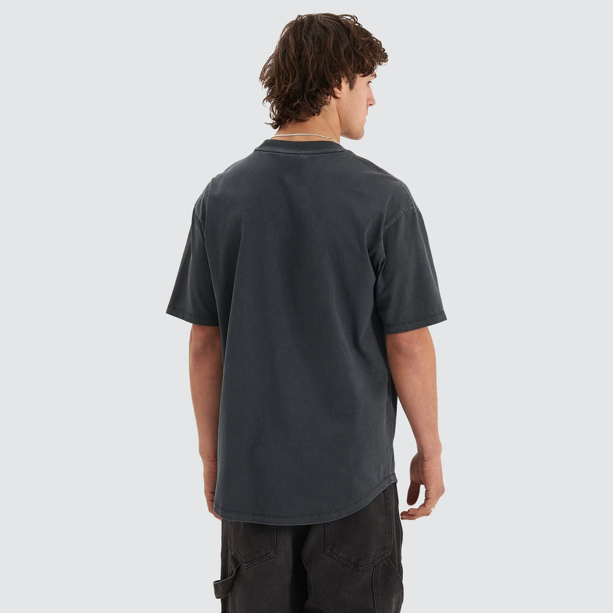 Contorted Heavy Box Fit Scoop Tee Pigment Anthracite Black sold by Nena and Pasadena product image thumbnail 5