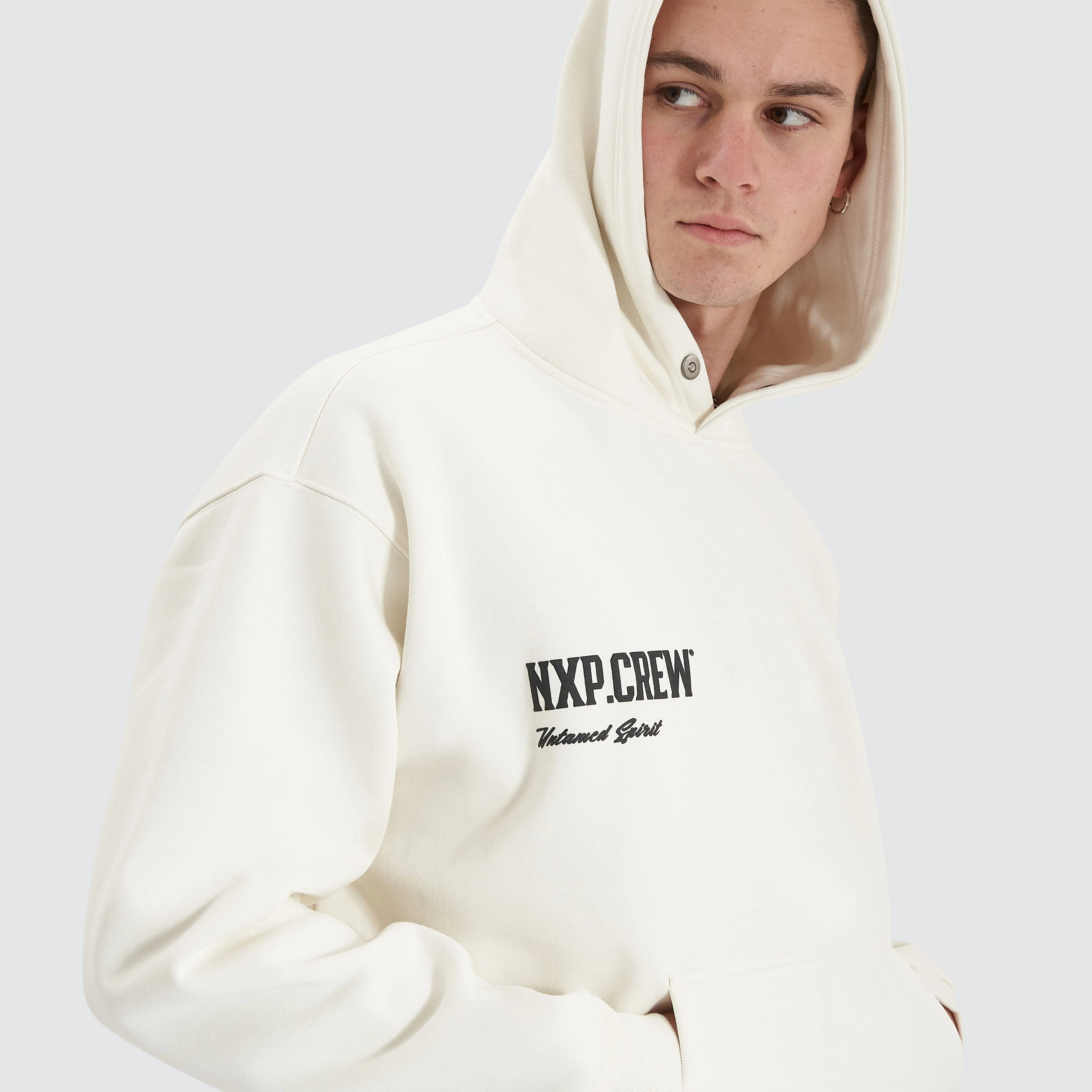 Corbusian Heavy Box Fit Hoodie Natural White sold by Nena and Pasadena product image thumbnail 5